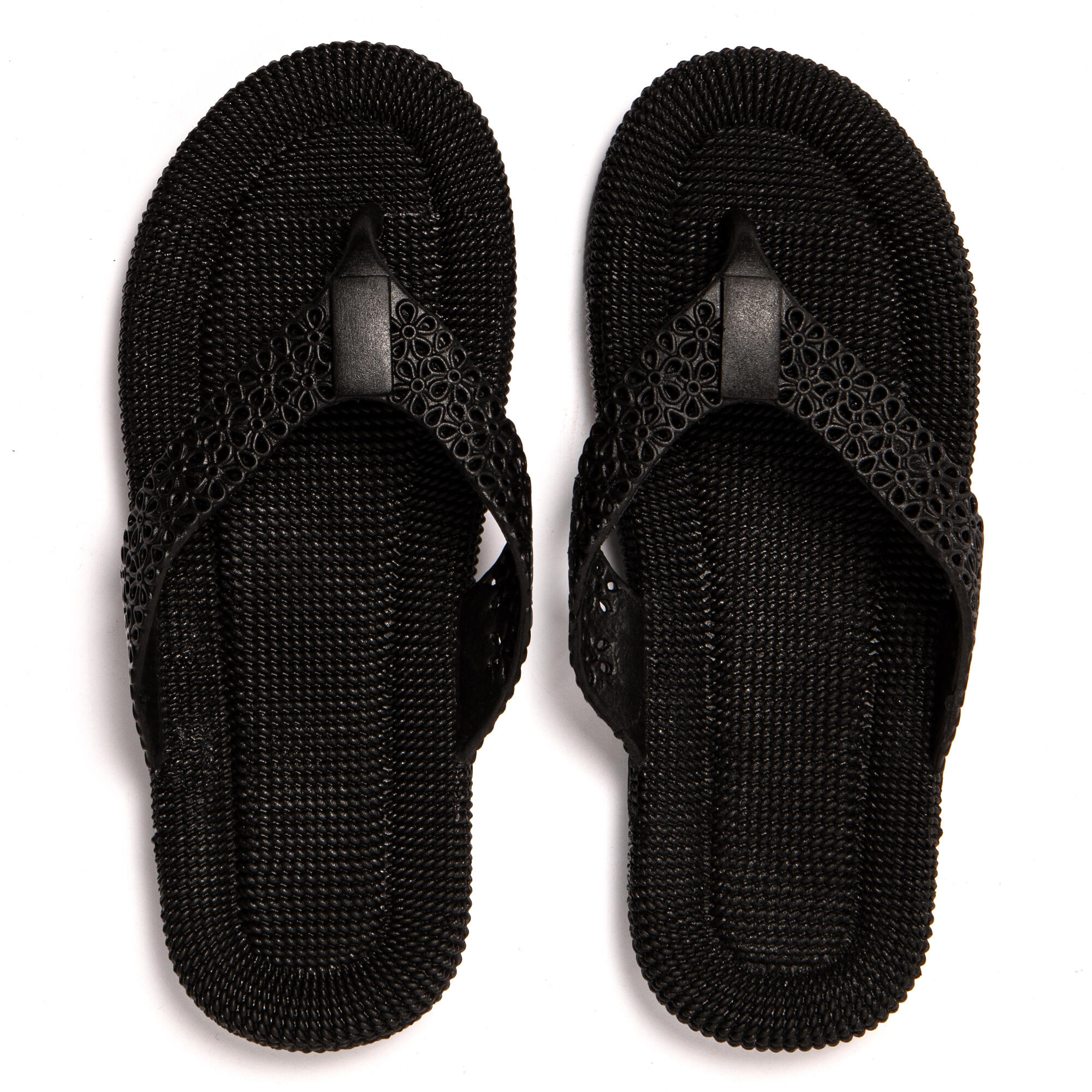 Chanclas playa mujer Brasileras Negro suela goma 6/7