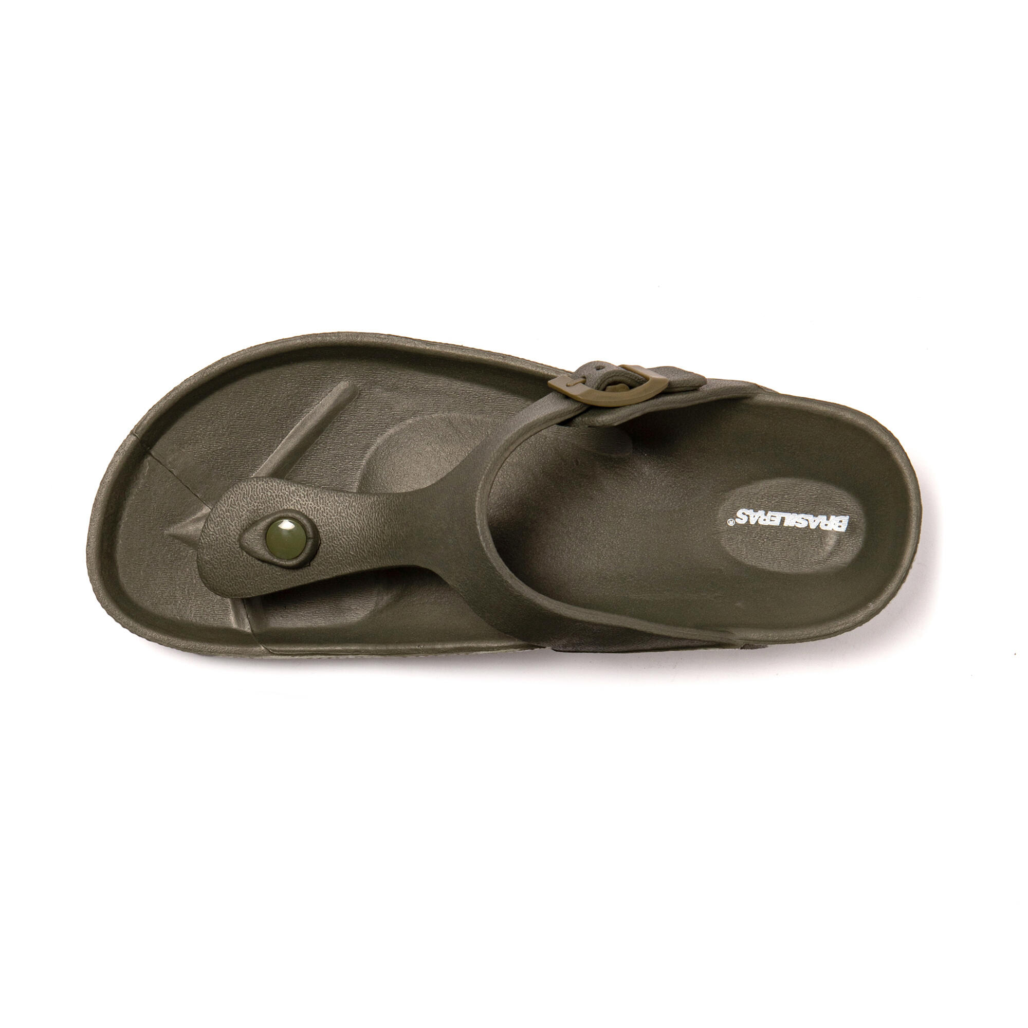 Sandales unisex Brasileras Vert Militaire semelle en gomme 5/7