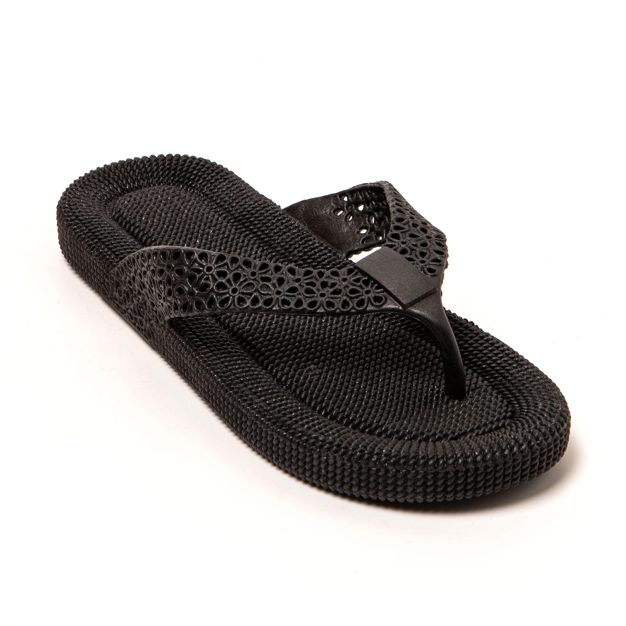Chanclas playa mujer Brasileras Negro suela goma 2/7