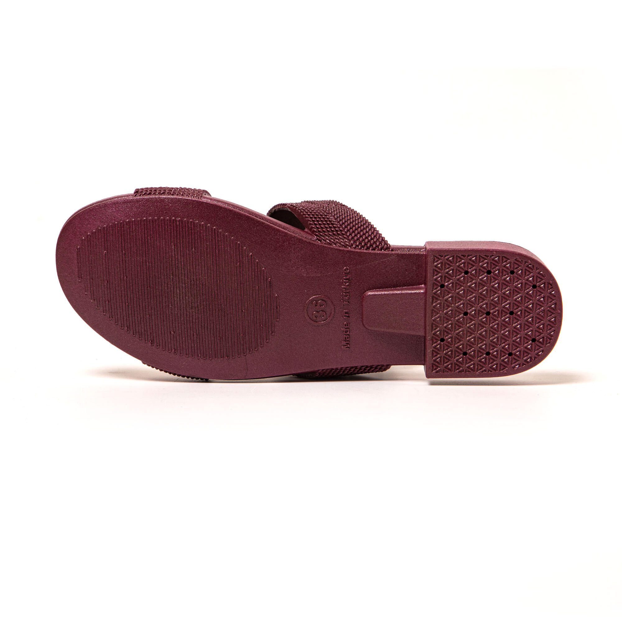 Strand sandalen voor dames Brasileras Bordeau met rubberen zool 7/7