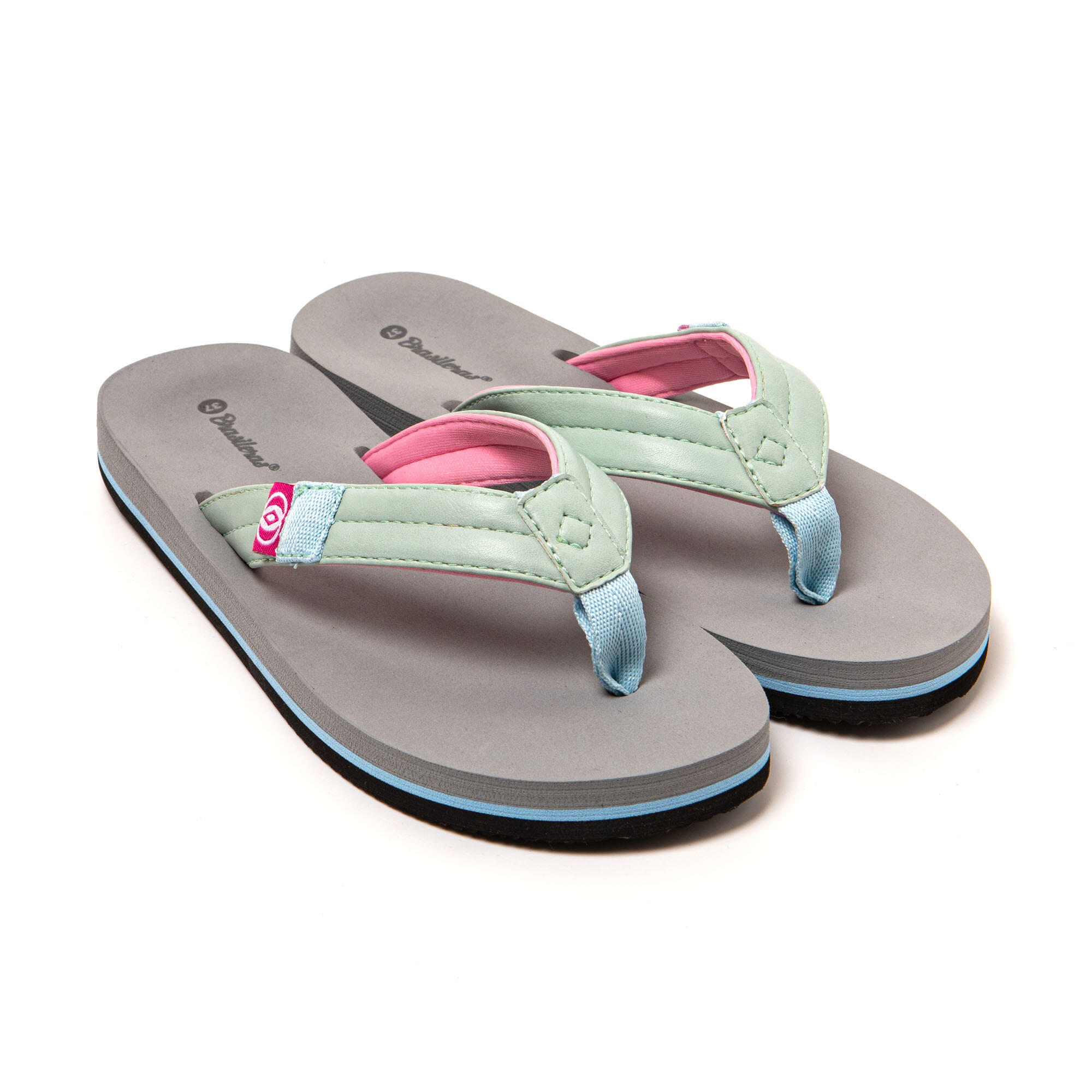 BRASILERAS Strand slippers voor dames Brasileras Turquoise met rubberen zool