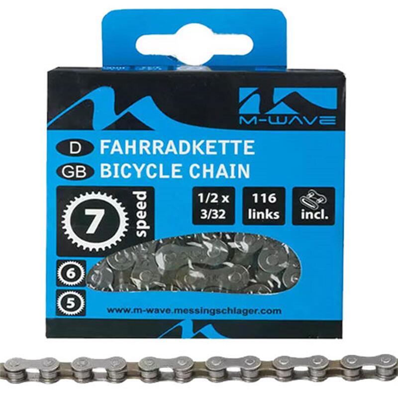 Chaîne M-Wave KMC pour 5, 6 et 7 Vitesses - 116 Maillons      2299€    MESSINGSCHLAGER Chaîne M-Wave KMC pour 5, 6 et 7 Vitesses - 116 MaillonsVendu exclusivement en ligne   
