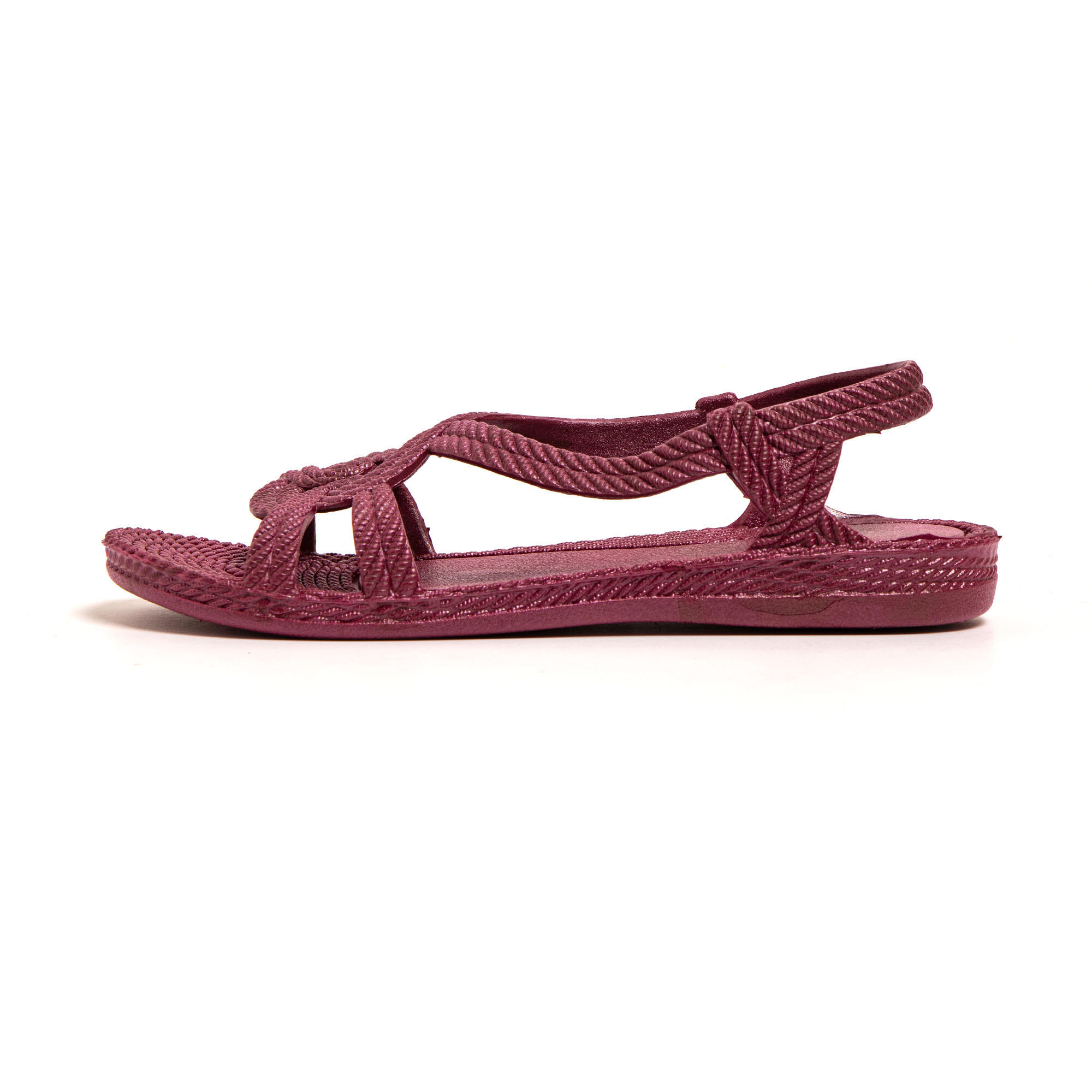 Sandales femme Brasileras bordeaux avec semelle en gomme 4/8