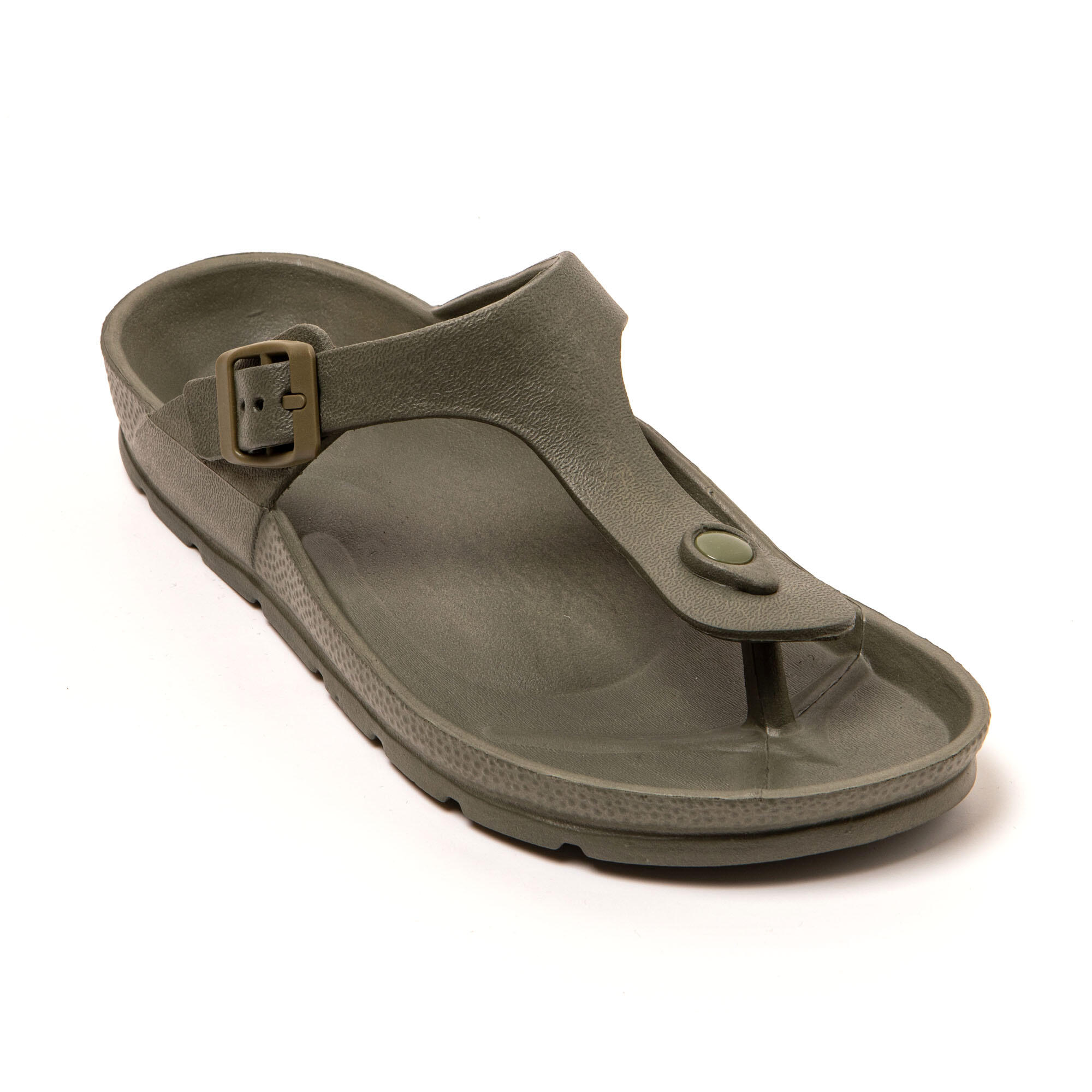 Sandales unisex Brasileras Vert Militaire semelle en gomme 2/7