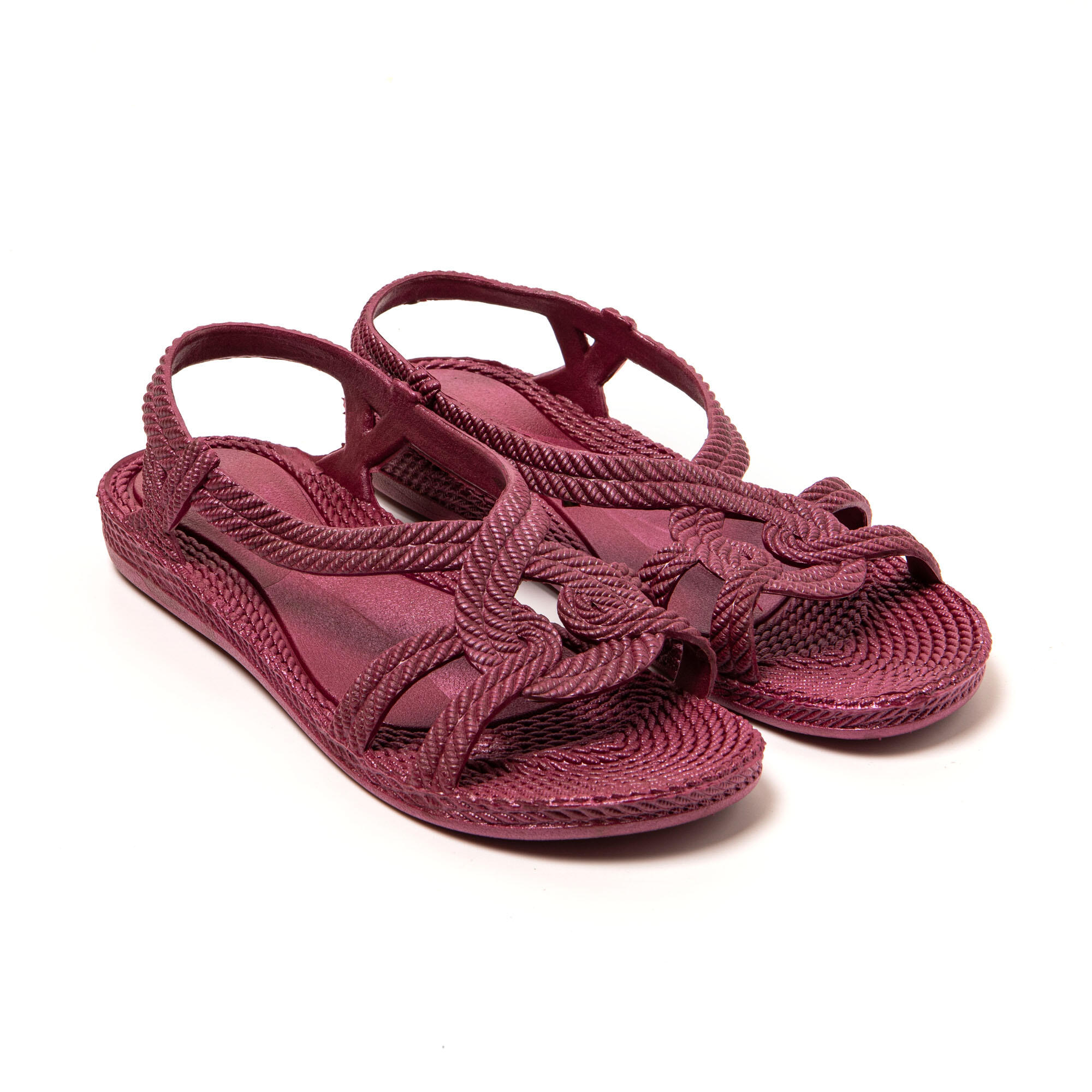 BRASILERAS Strand sandalen voor dames Brasileras Bordeau met rubberen zool