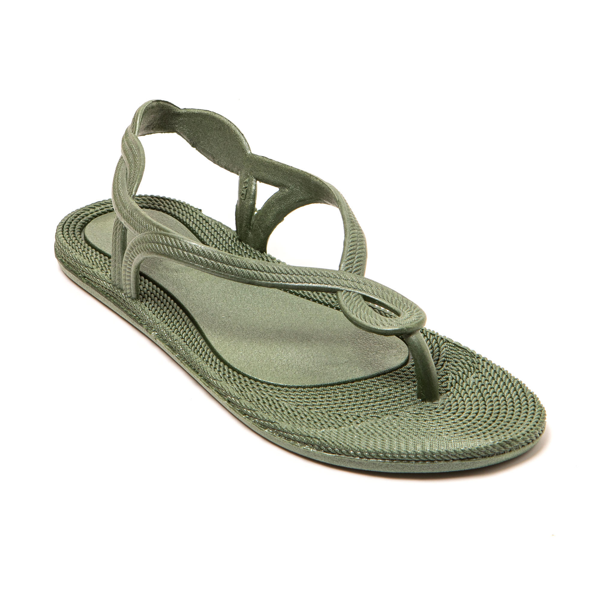 Infradito donna Brasileras Verde Militare con suola in gomma 2/7