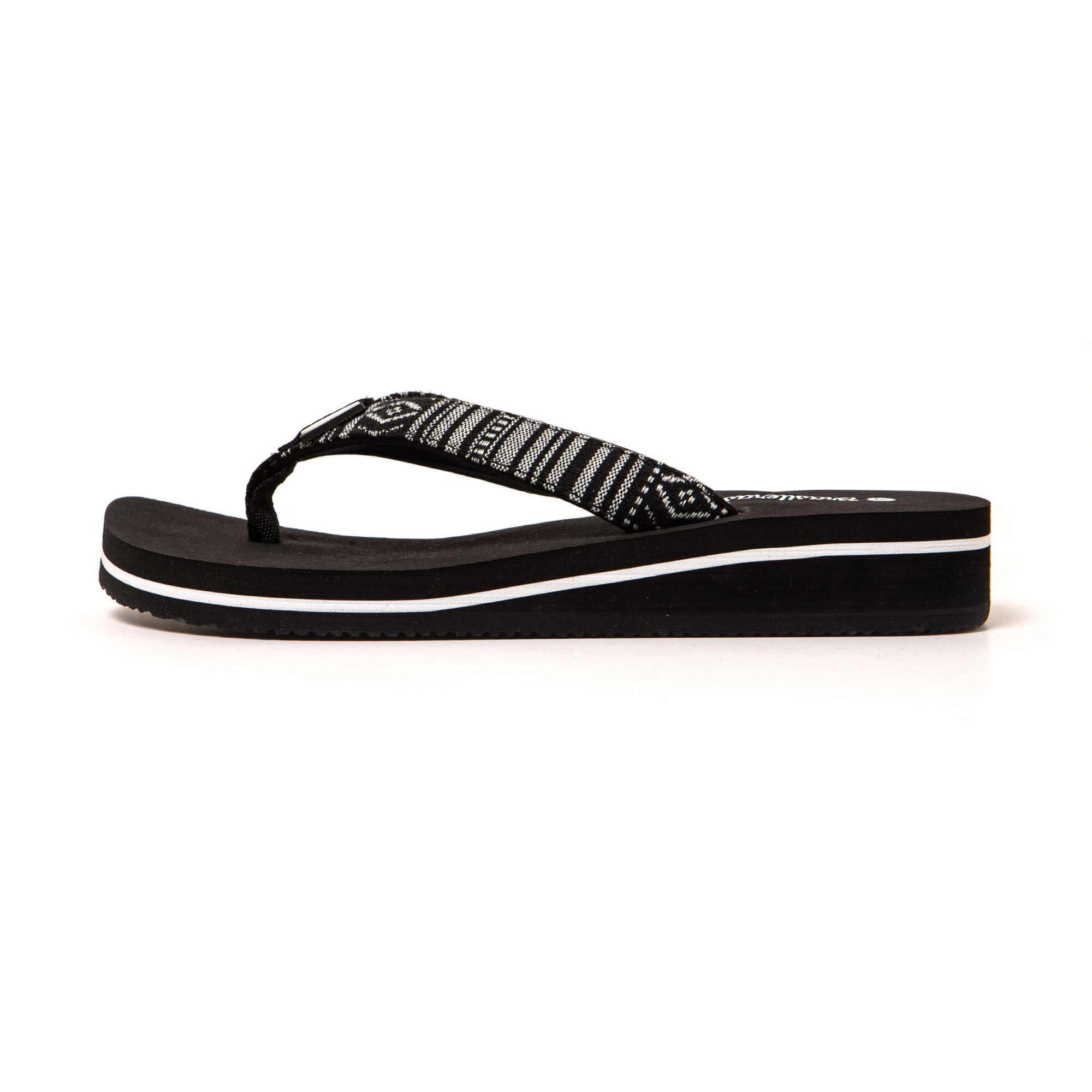 Strand slippers voor dames Brasileras Zwart met rubberen zool 4/7