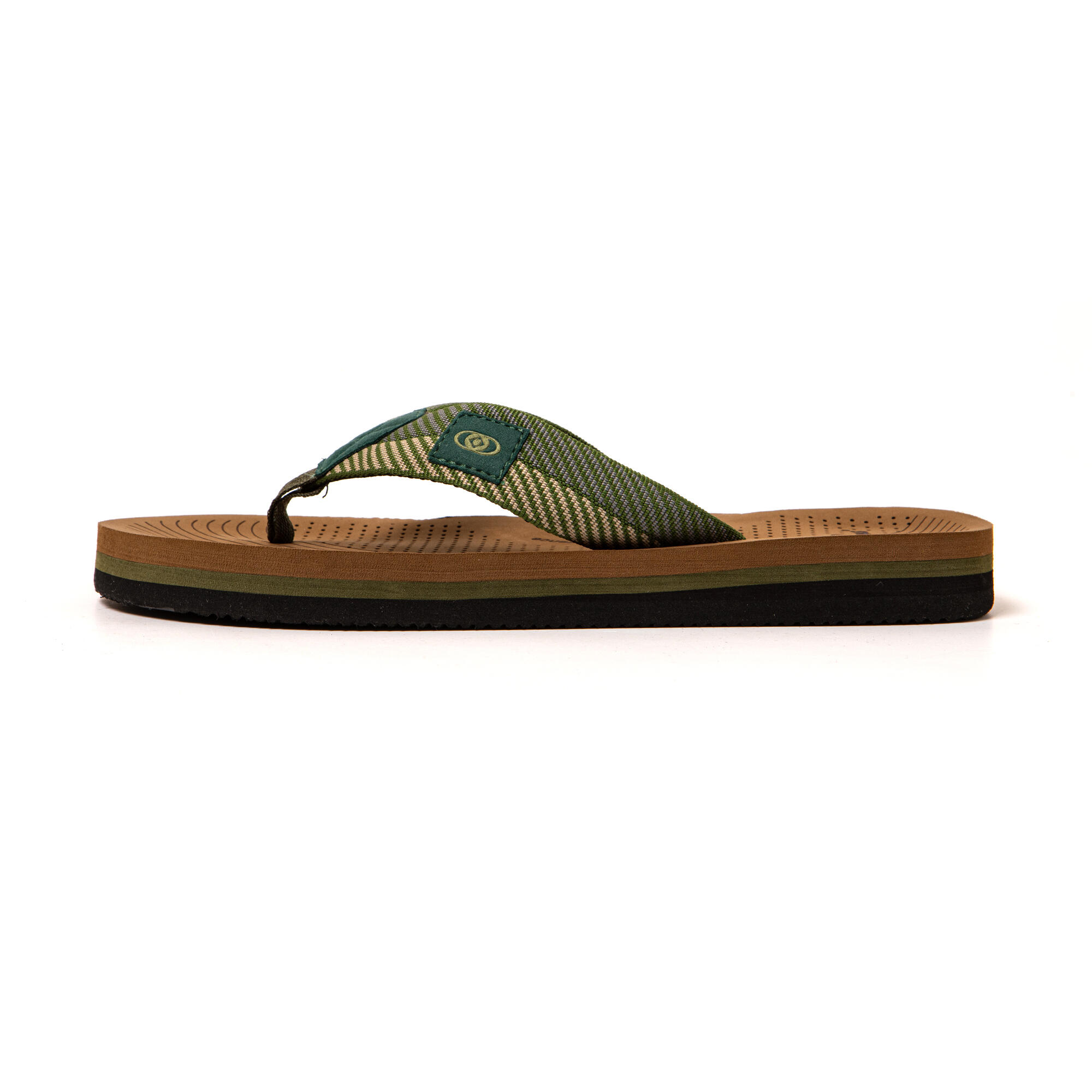 Strand slippers voor heren Brasileras Groen met rubberen zool 4/7