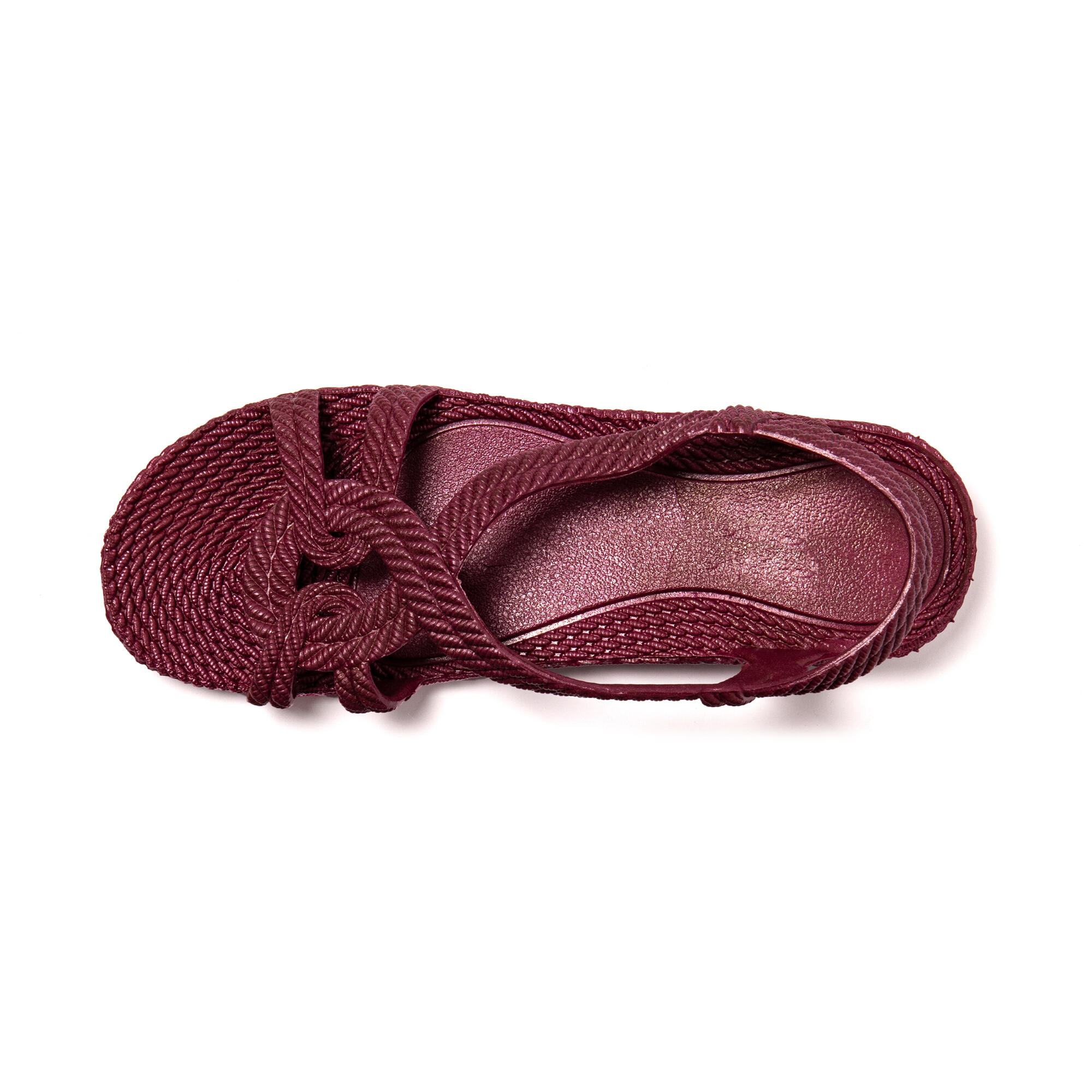 Sandales femme Brasileras bordeaux avec semelle en gomme 5/8
