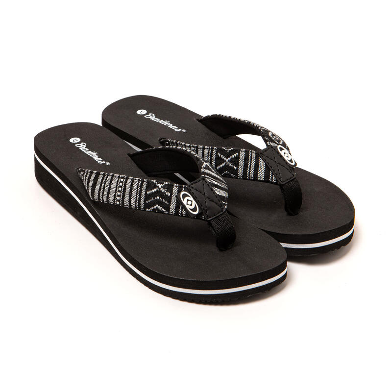 Tongs femme Brasileras Noir semelle en gomme
