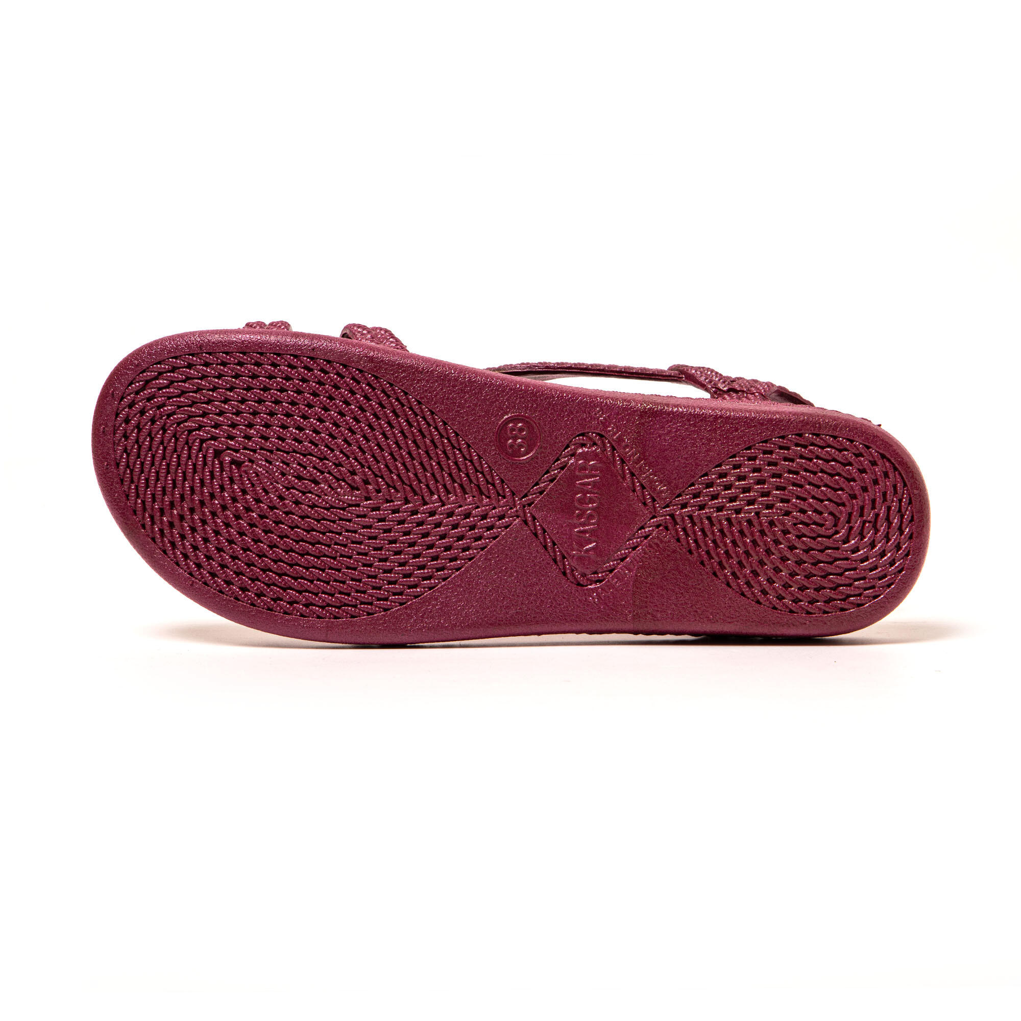 Sandales femme Brasileras bordeaux avec semelle en gomme 7/8