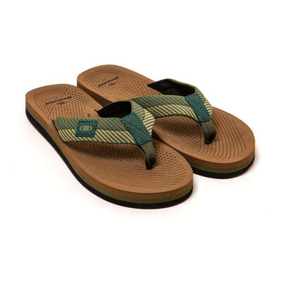 Chanclas playa hombre Brasileras Verde suela goma
