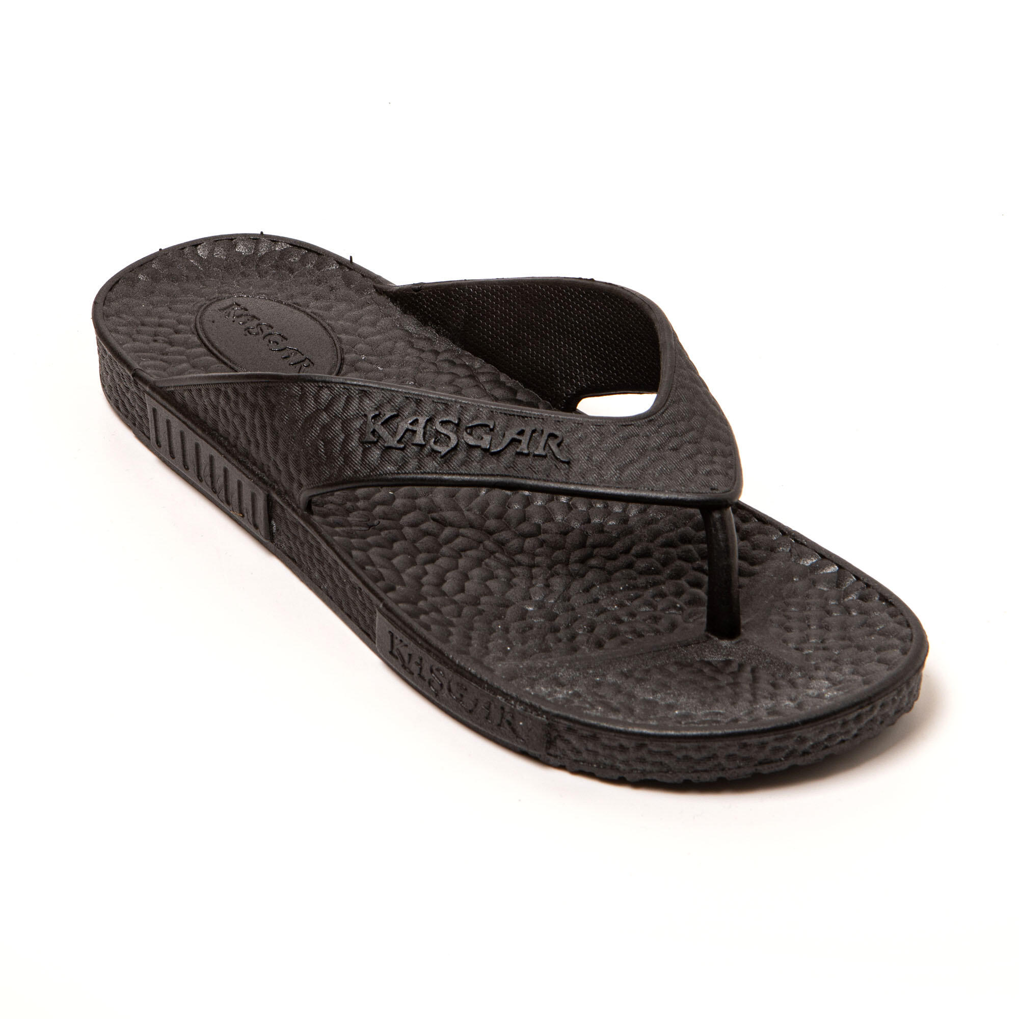 Chanclas playa hombre Brasileras Negro suela goma 2/7