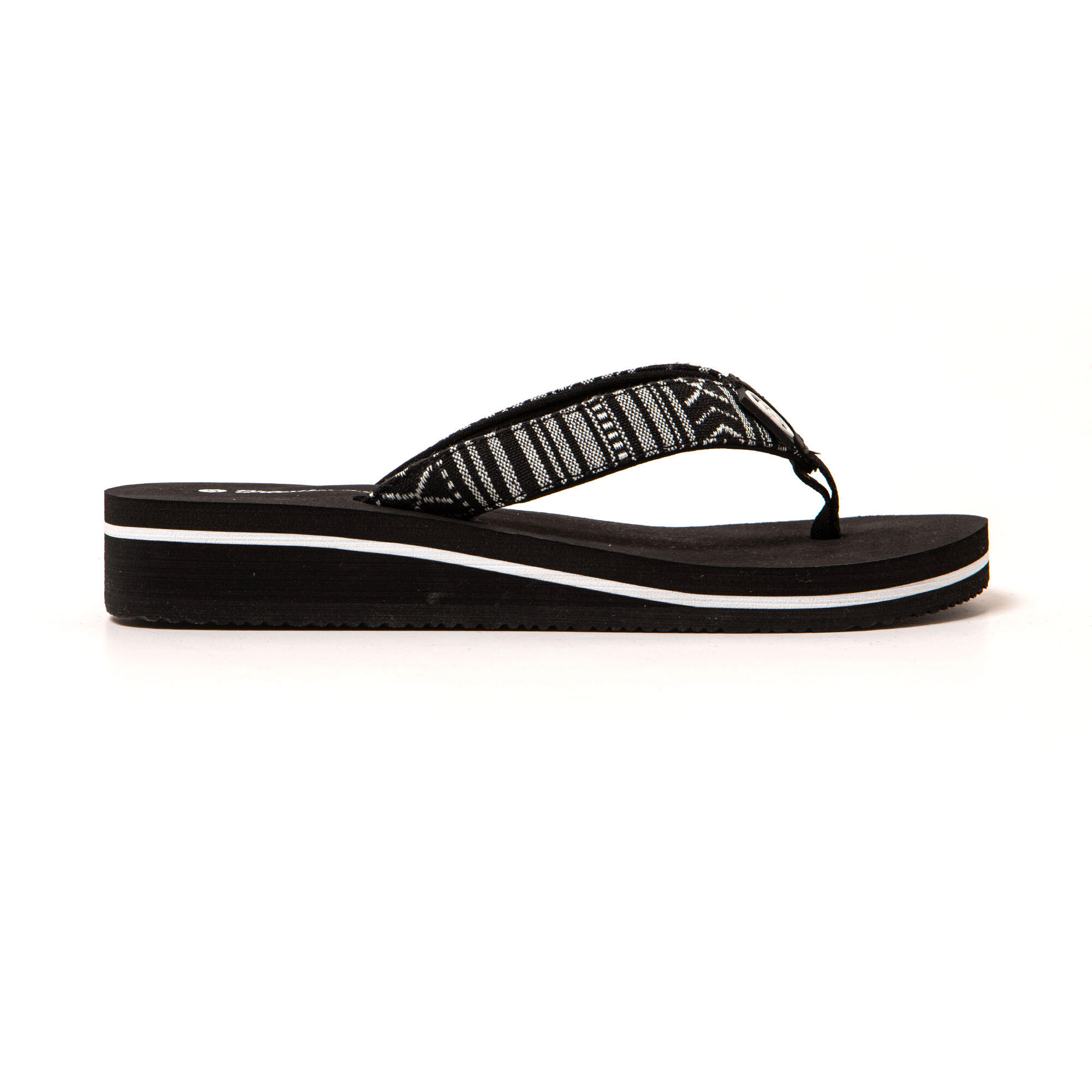 Strand slippers voor dames Brasileras Zwart met rubberen zool 3/7