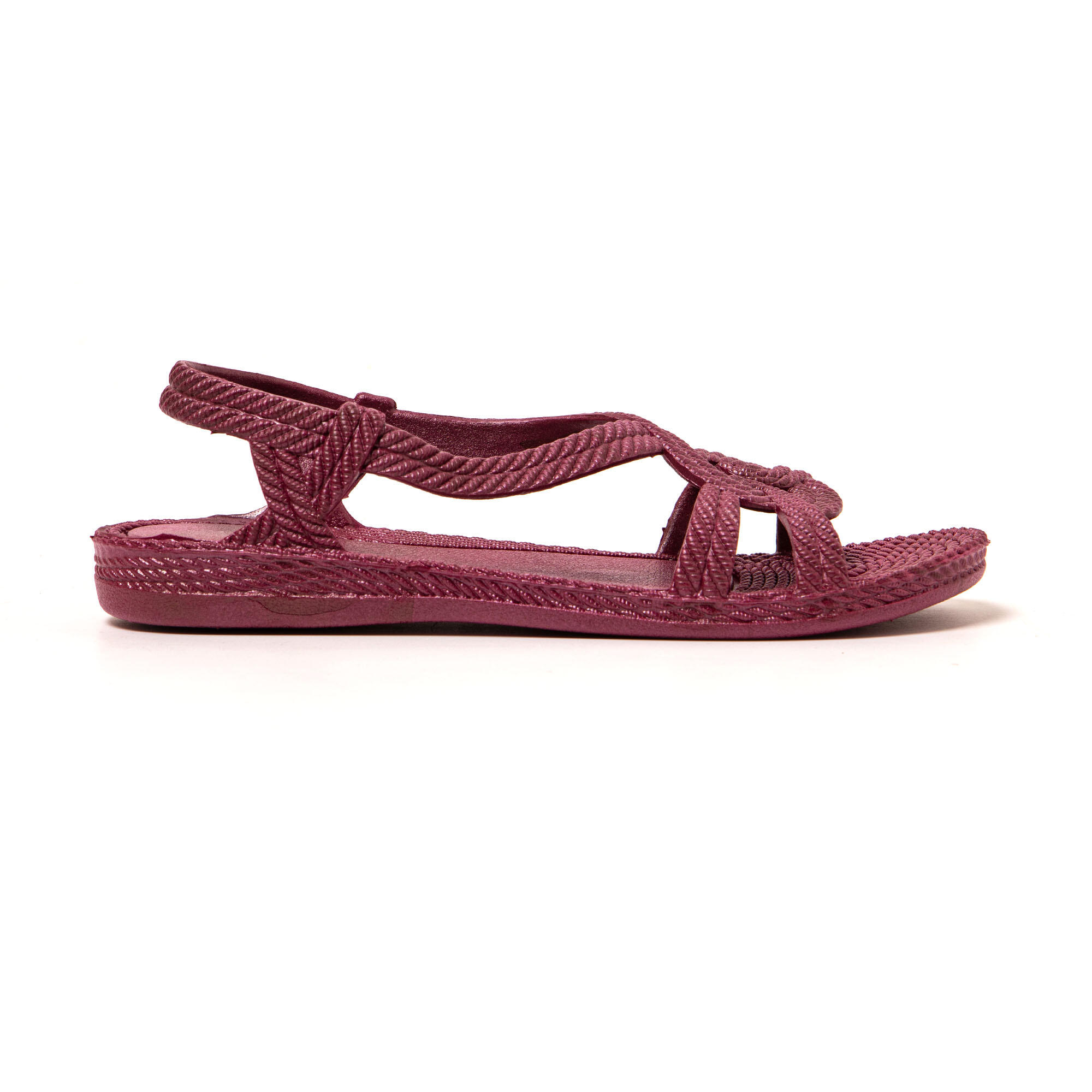 Sandales femme Brasileras bordeaux avec semelle en gomme 3/8
