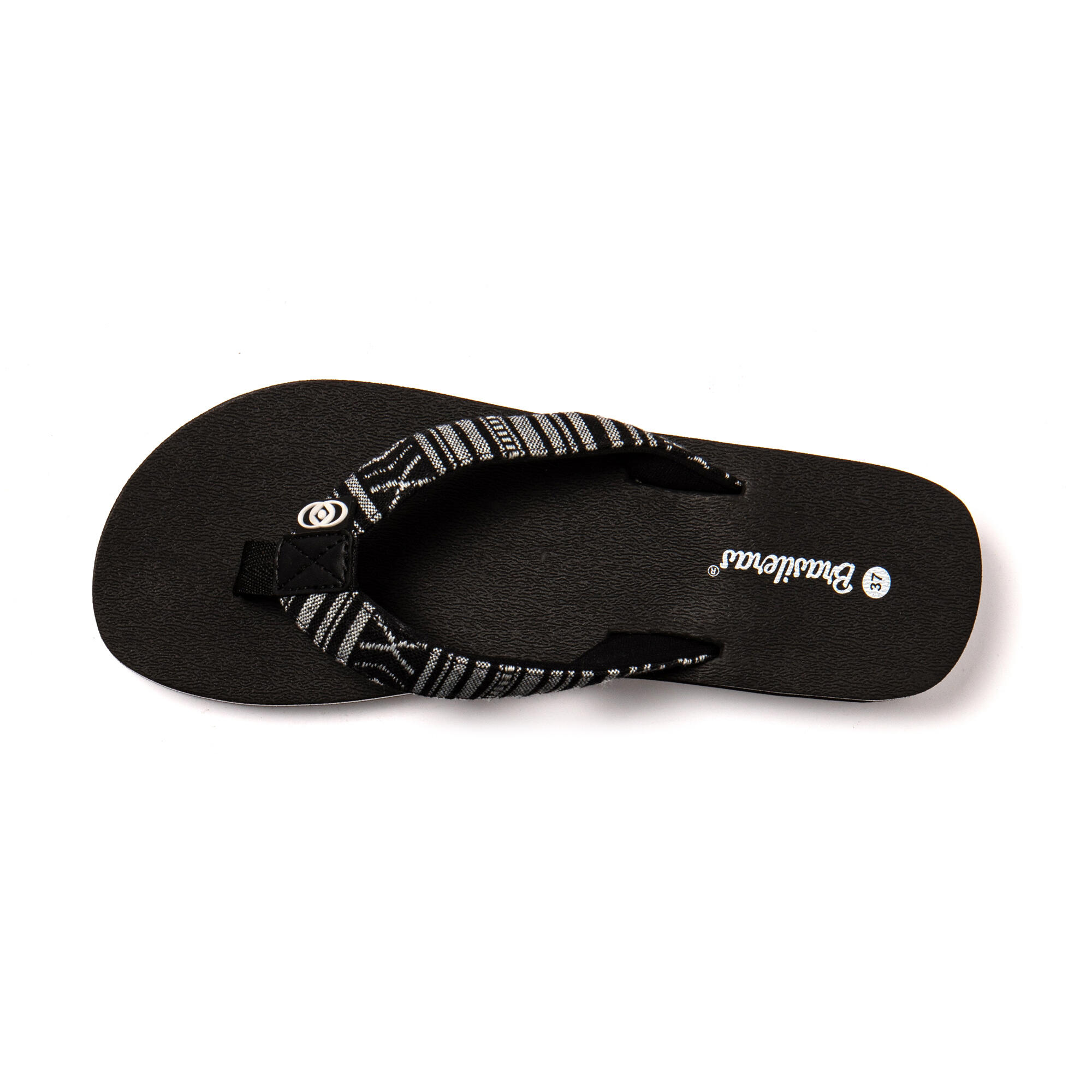Strand slippers voor dames Brasileras Zwart met rubberen zool 5/7