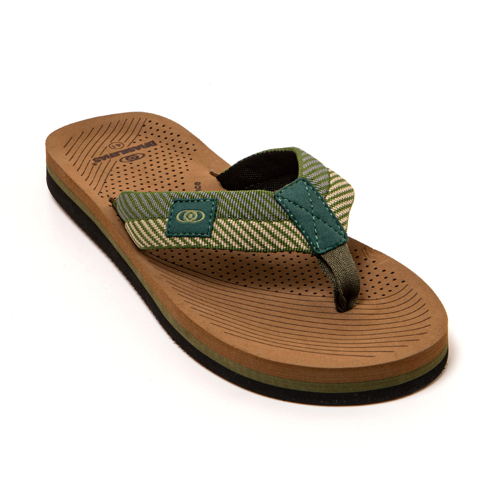 Strand slippers voor heren Brasileras Groen met rubberen zool 2/7