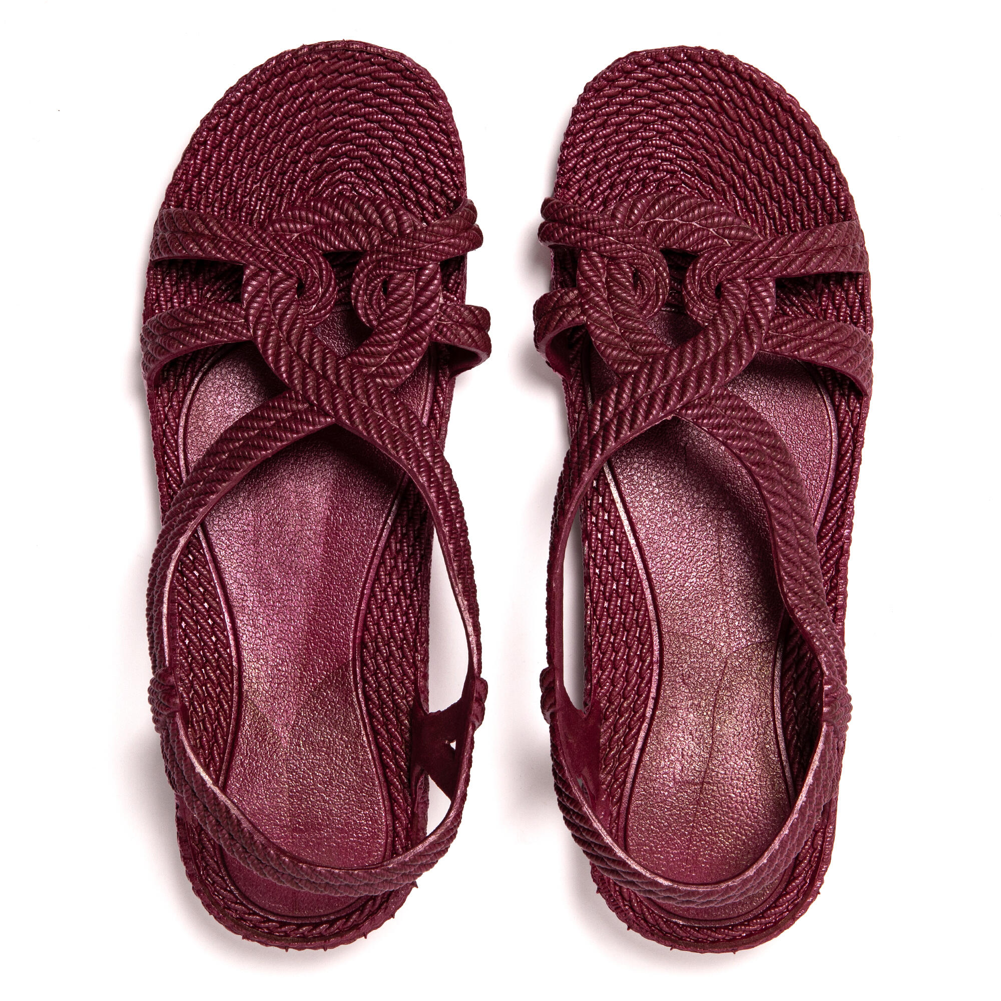 Sandales femme Brasileras bordeaux avec semelle en gomme 6/8