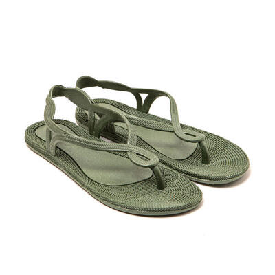 Strand slippers voor dames brasileras geel met rubberen zool