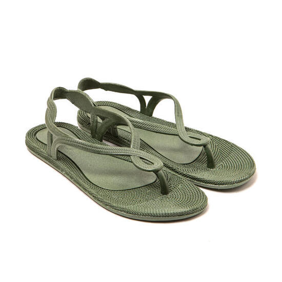 Zehentrenner Damen Brasileras Beige mit Gummisohle