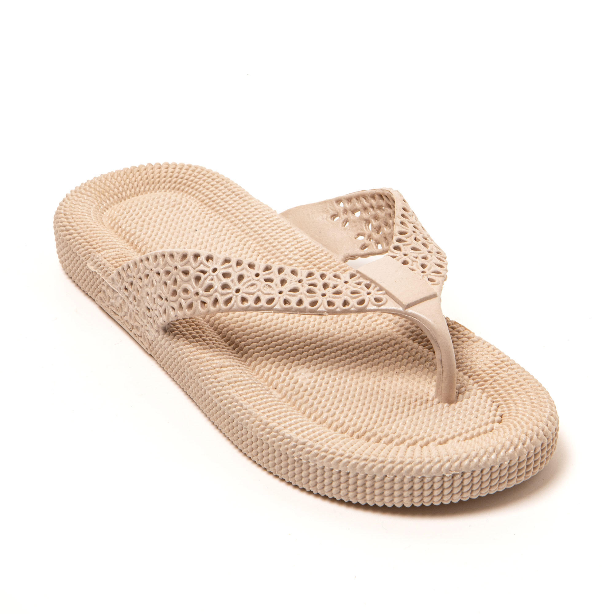 Infradito donna Brasileras Beige con suola in gomma 2/7