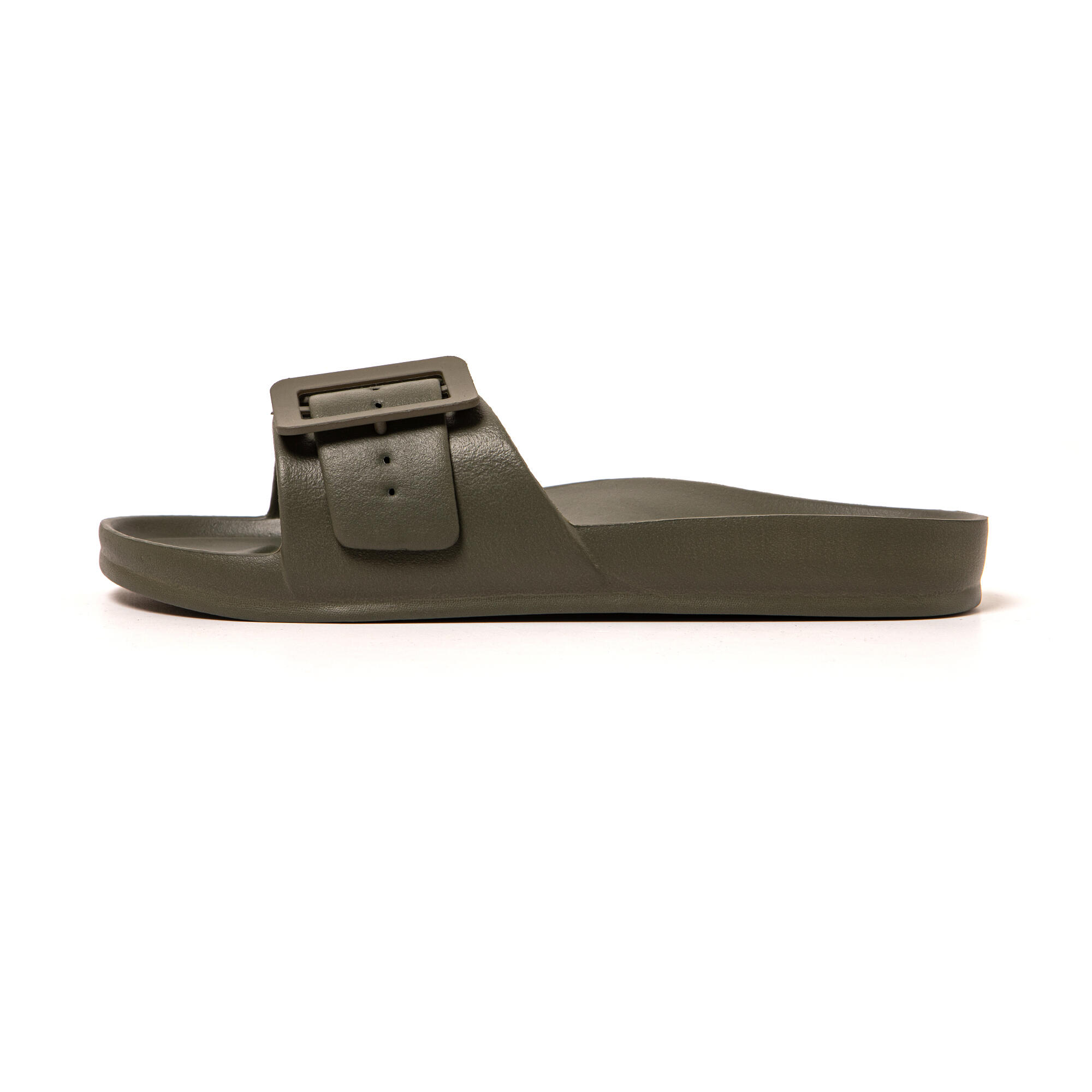 Strand sandalen voor dames Brasileras Militair Groen met rubberen zool 4/7