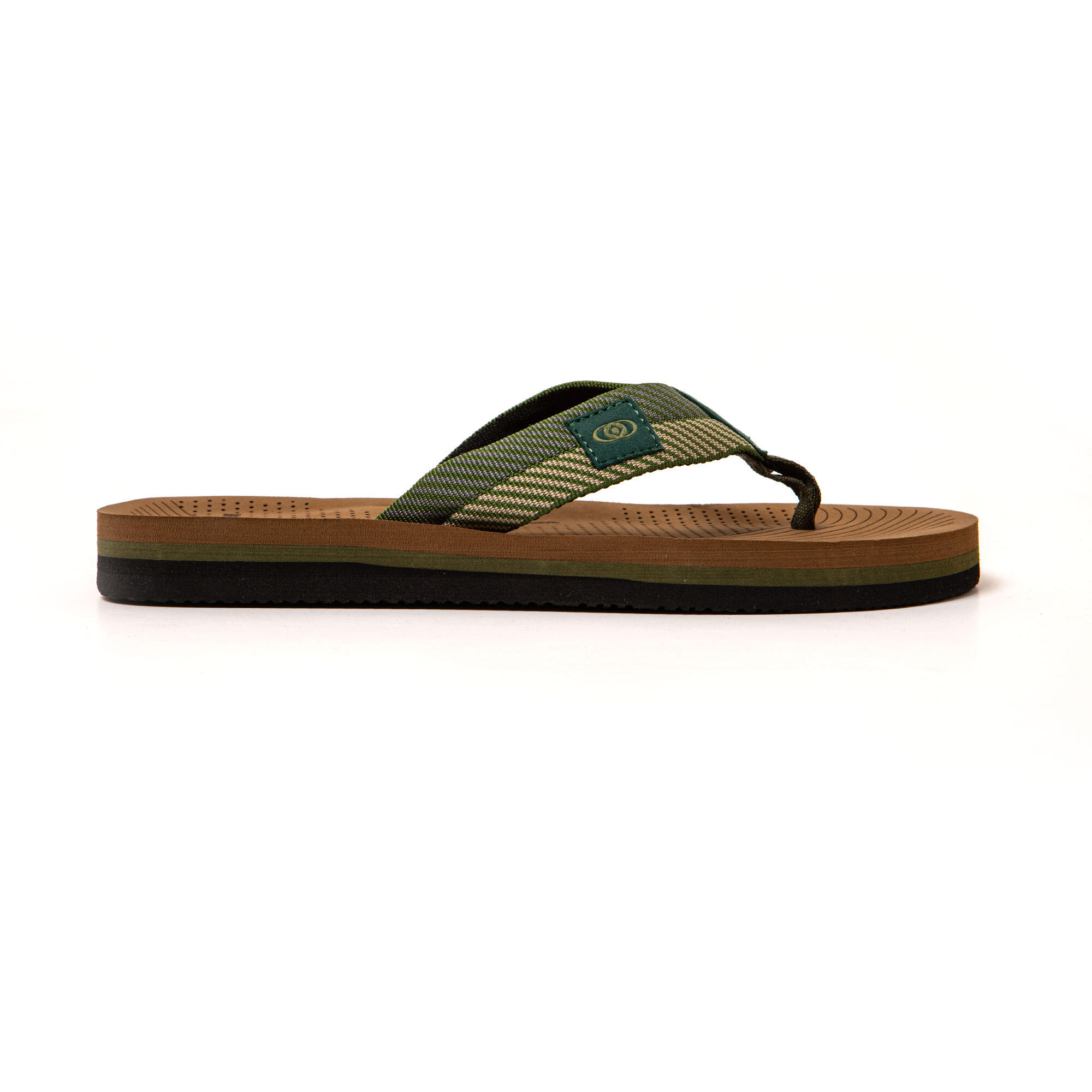 Strand slippers voor heren Brasileras Groen met rubberen zool 3/7