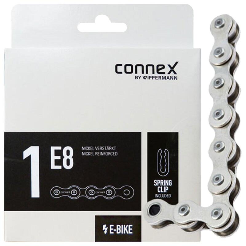 Chaîne Connex à 1 vitesse pour vélo électrique - 132 maillons      4599€    CONNEX Chaîne Connex à 1 vitesse pour vélo électrique - 132 maillonsVendu exclusivement en ligne   