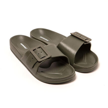 Sandalen Damen Brasileras Militärgrün mit Gummisohle