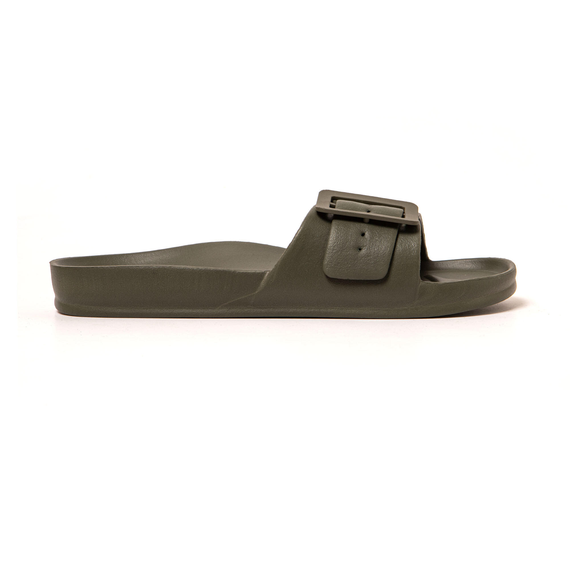Strand sandalen voor dames Brasileras Militair Groen met rubberen zool 3/7