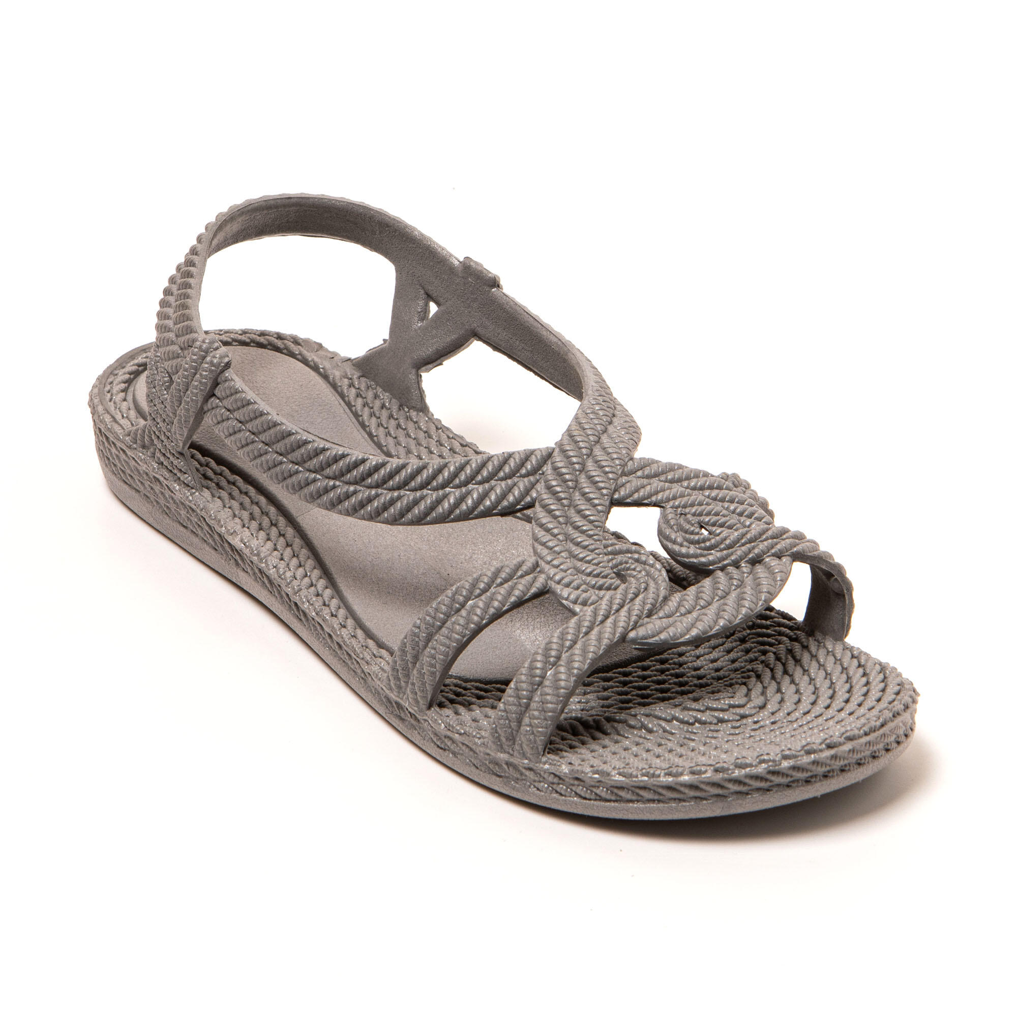 Sandali donna Brasileras Grigio con suola in gomma 2/8