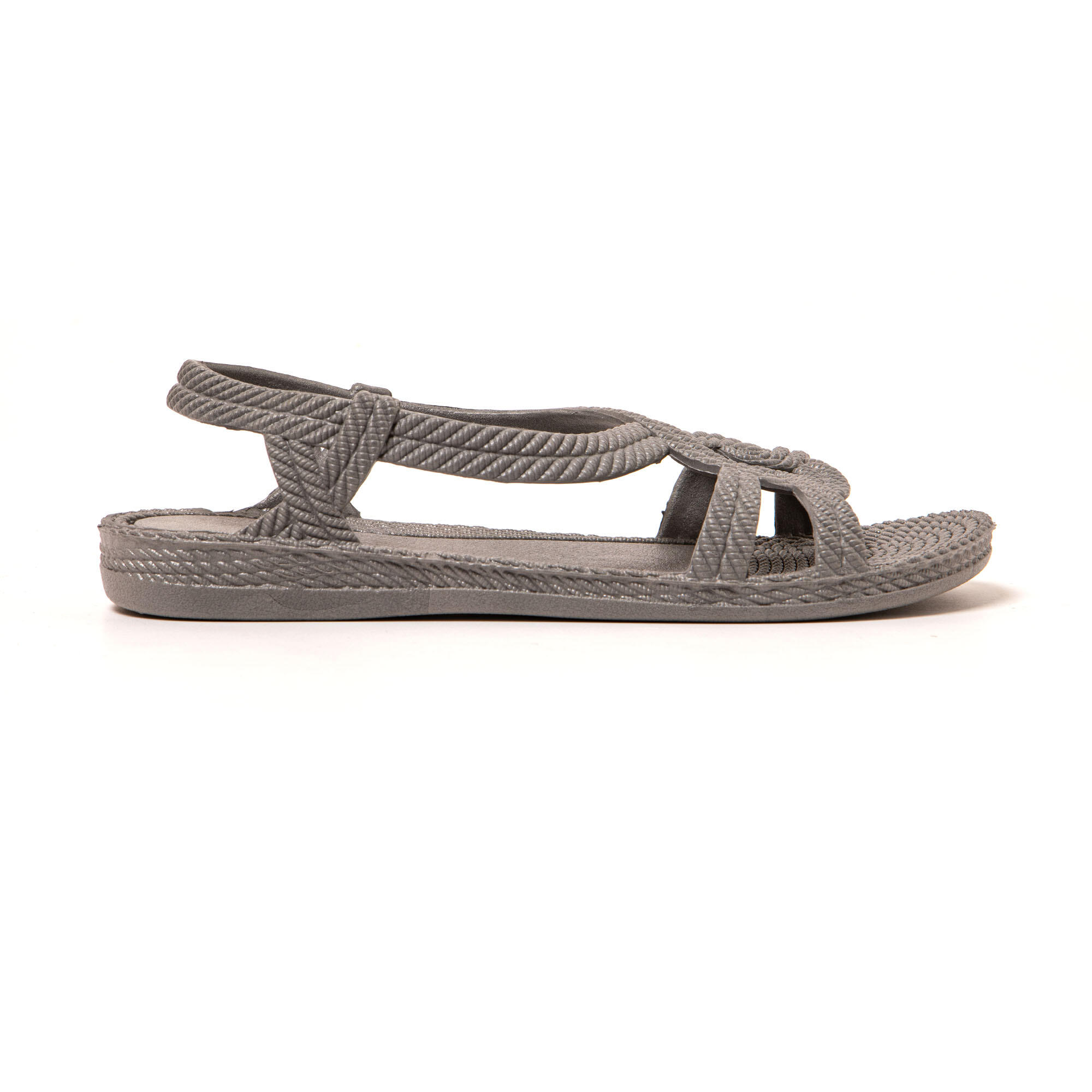 Sandali donna Brasileras Grigio con suola in gomma 3/8