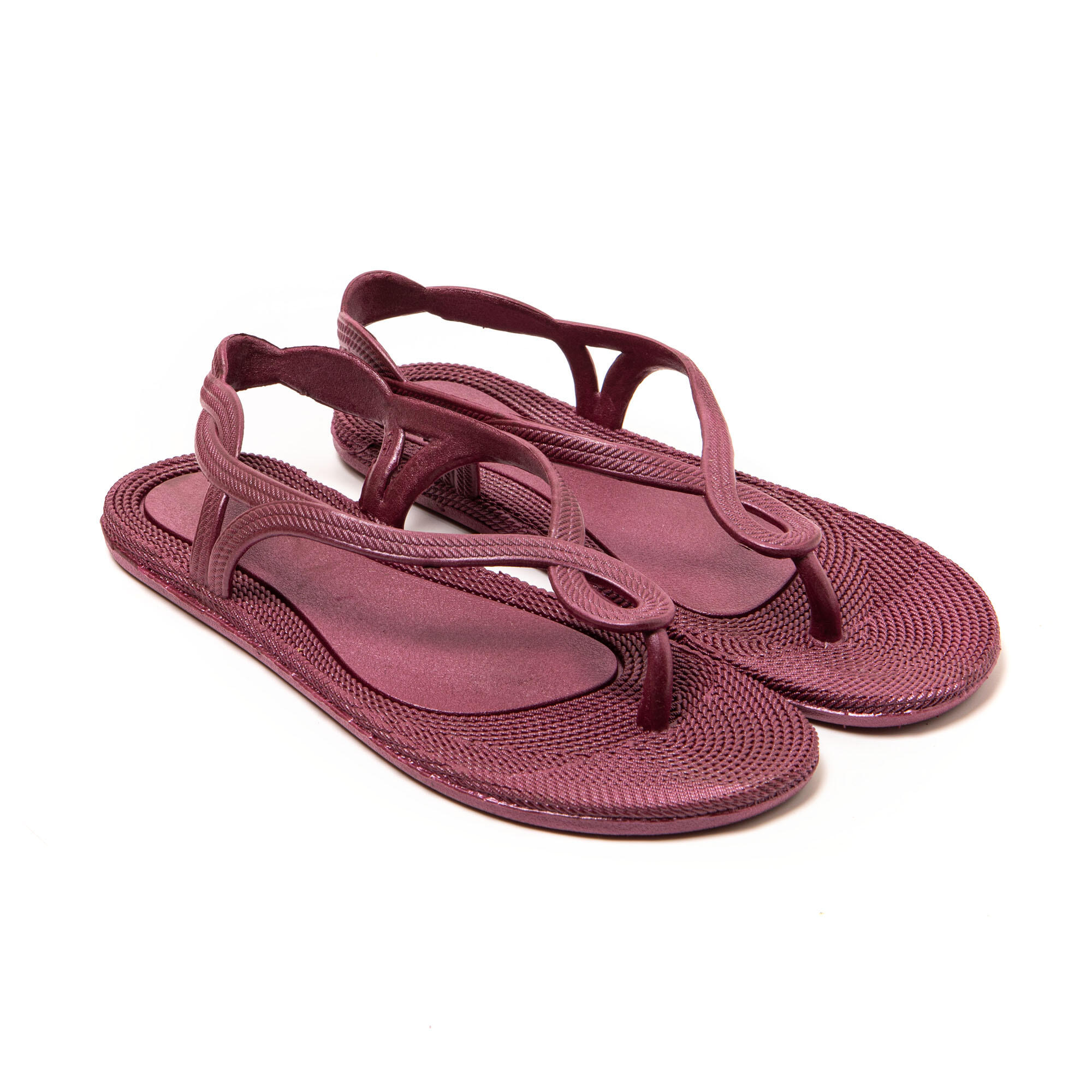 BRASILERAS Strand slippers voor dames Brasileras Bordeau met rubberen zool