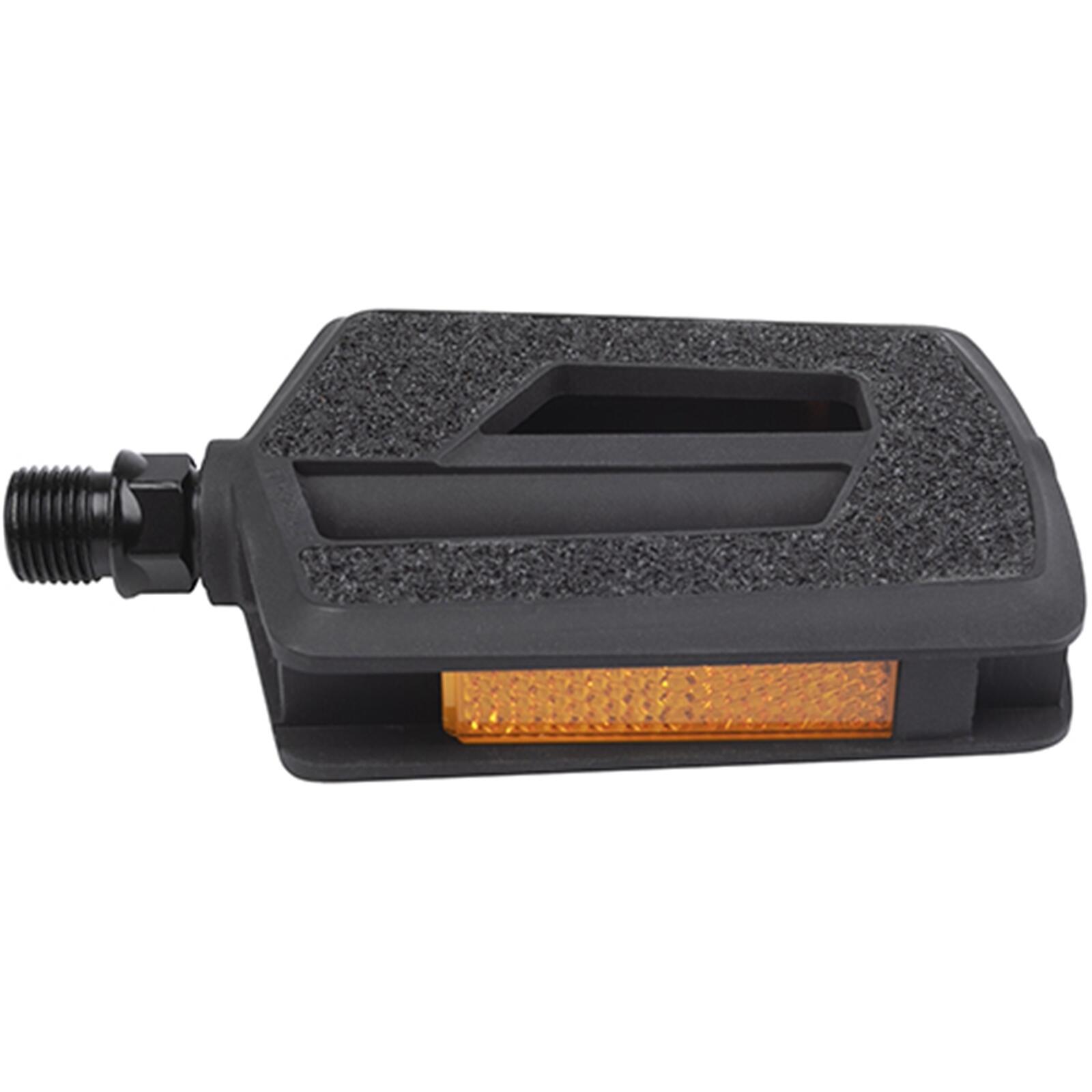 MESSINGSCHLAGER Pedale piatto antiscivolo M-Wave Steady con riflettori — nero.