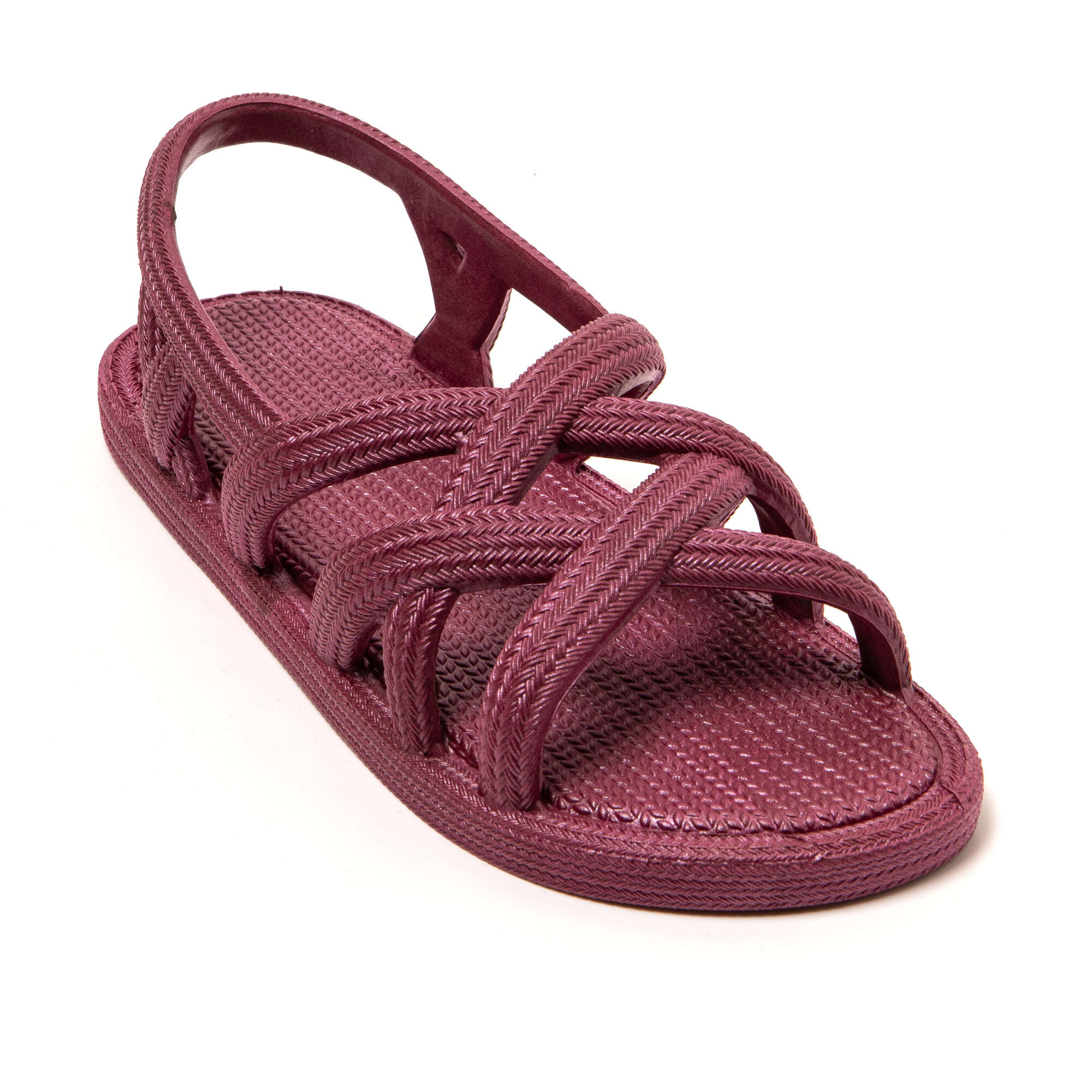 Sandales femme Brasileras Grenat semelle en gomme 2/7