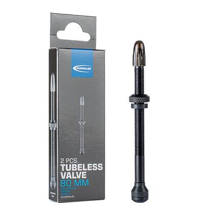 Schwalbe Tubeless Ventil 80mm Aluminium, Paar, schwarz