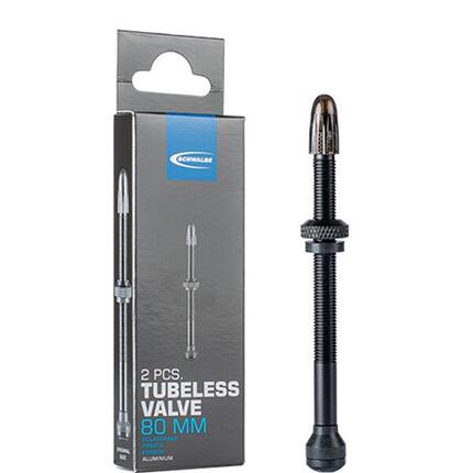 Schwalbe Tubeless Ventil 80mm Aluminium, Paar, schwarz