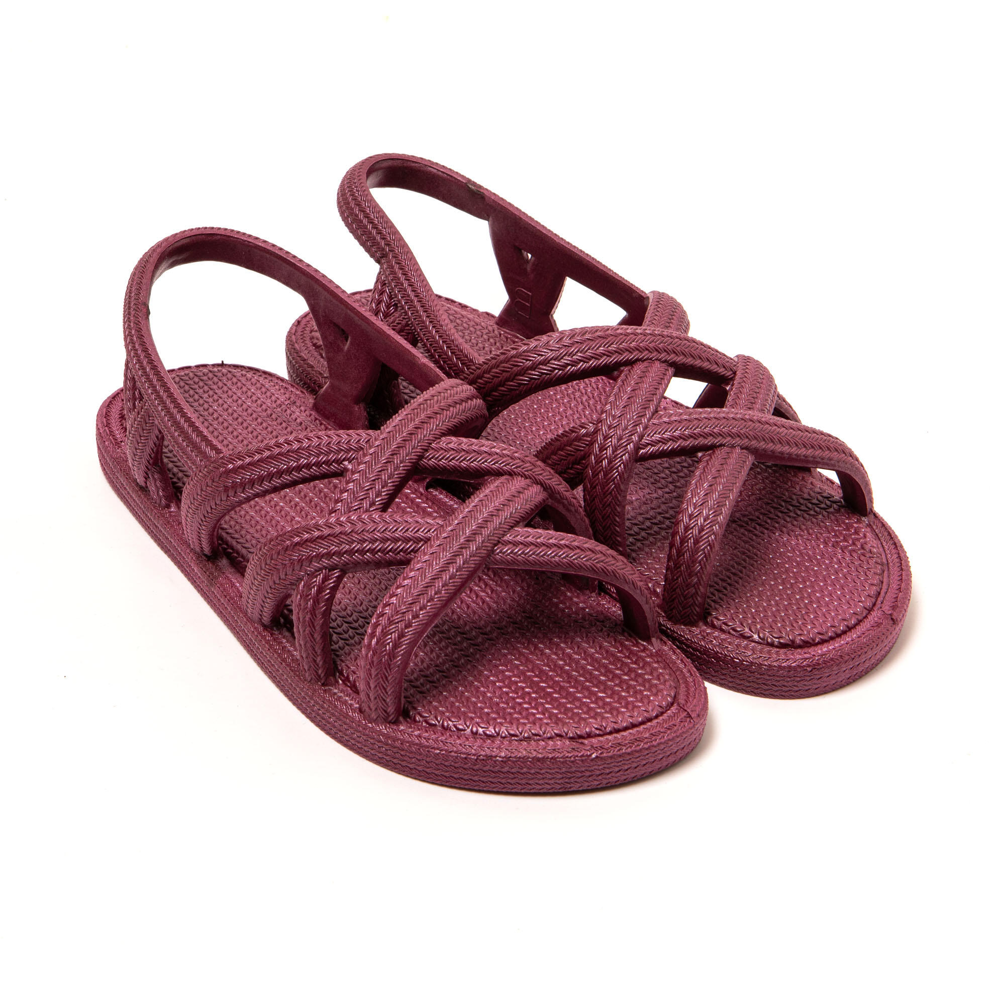 BRASILERAS Strand sandalen voor dames Brasileras Bordeau met rubberen zool