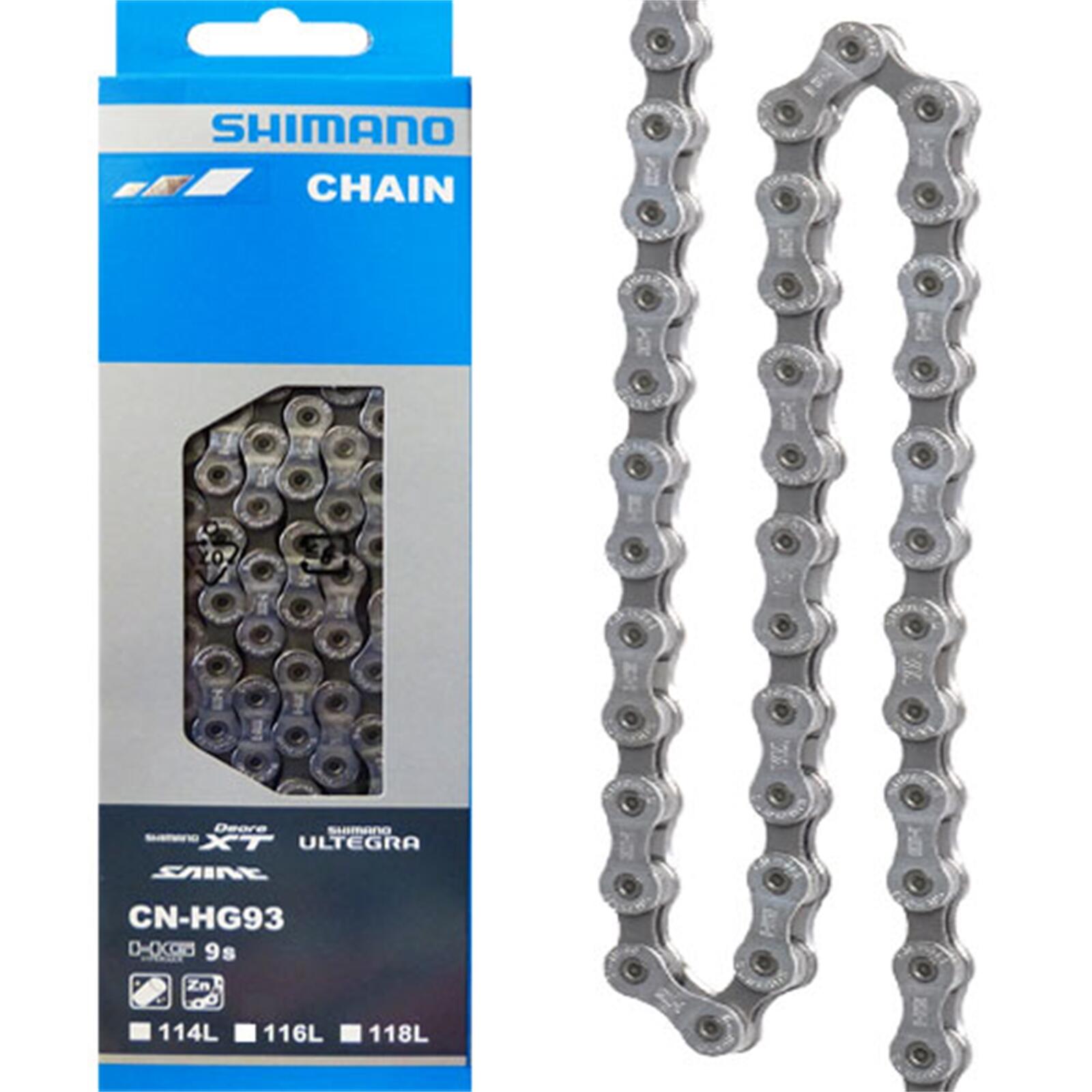 Shimano - Chaîne De Vélo 9 Speed Deore Xt / Ultegra Hg93 With Chain Pin - 116 Maillons - Chaîne - Gris - 116 - Decathlon