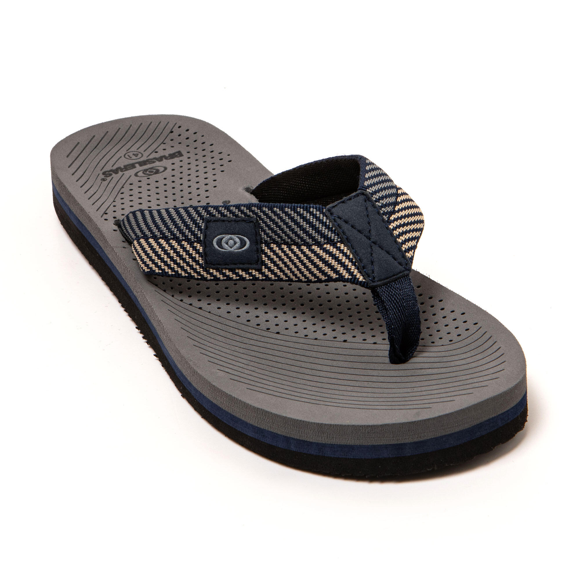 Strand slippers voor heren Brasileras Blauw met rubberen zool 2/7