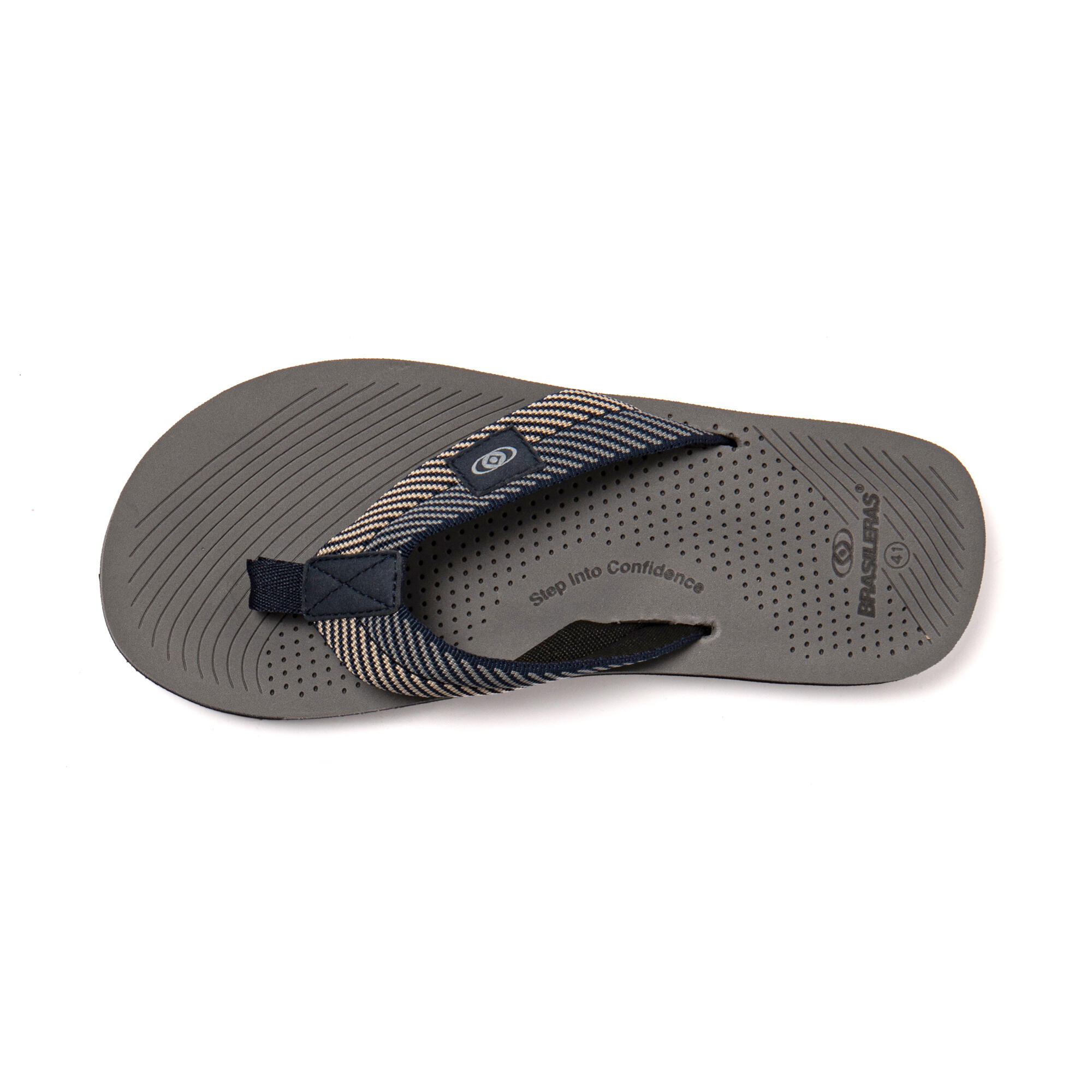 Strand slippers voor heren Brasileras Blauw met rubberen zool 5/7
