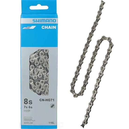 Shimano Kette CN-HG71 6/7/8-fach, 116 Glieder Kettenschloss, silber/braun