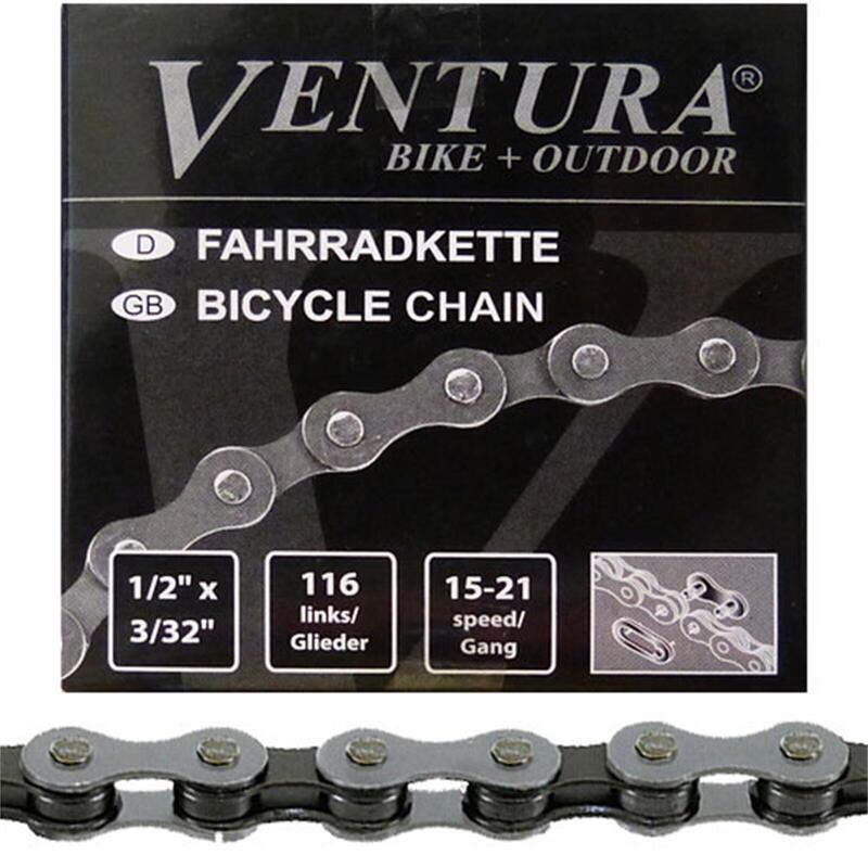 Chaîne de Vélo Ventura FD1002A - 6/7 Vitesses - 116 Maillons - Grise      2299€    MESSINGSCHLAGER Chaîne de Vélo Ventura FD1002A - 6/7 Vitesses - 116 Maillons - GriseVendu exclusivement en ligne   