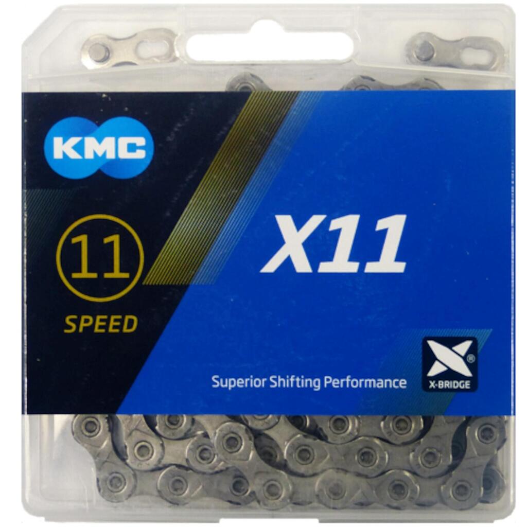 KMC X11 114 Link Bike Chain 1/2" x 11/128" 11 Speed - Grey