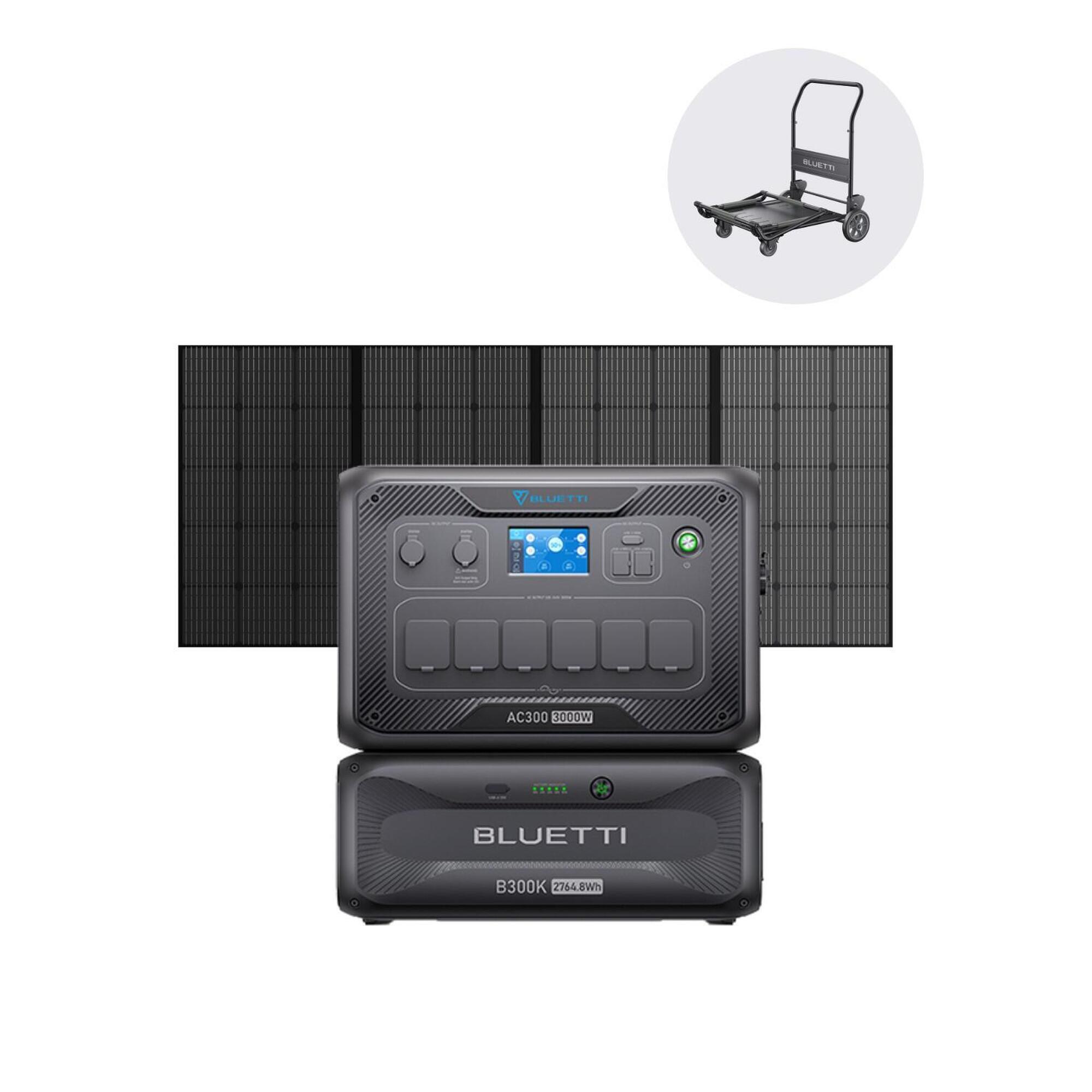 BLUETTI AC300+B300K,bateria de emergência 3000W+painel solar350W,para emergência