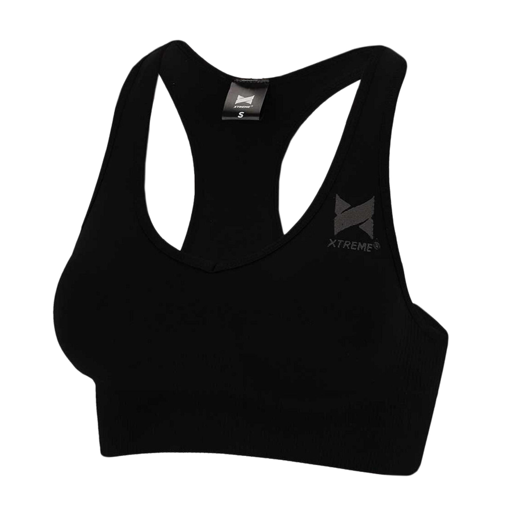 BLACK SNAKE Bauchfreies Racerback Top Damen | Sport BH | Bustier | Schwarz