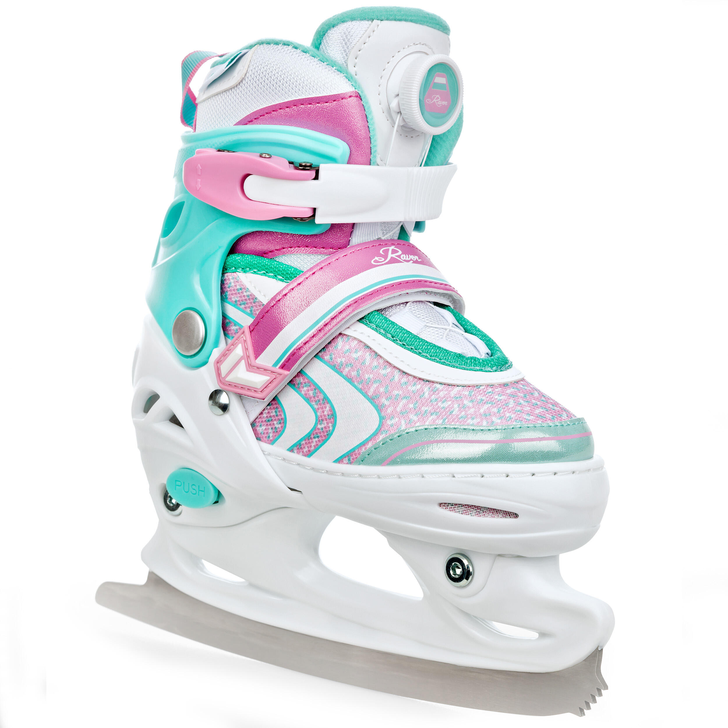 Patins Artísticos Ajustáveis 2 em 1 Raven Lia PLUS Rodas LED luminosas 6/7