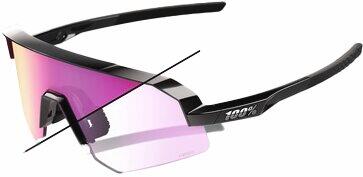 100% Occhiali Slendale SL - Gloss Black - Purple Mirror Photochromic Lens