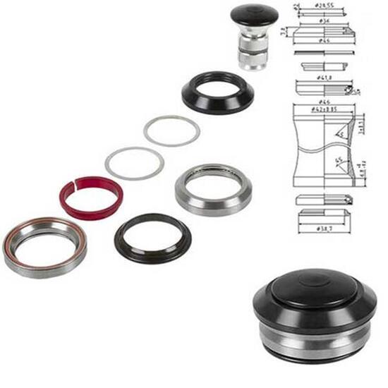 Messingschlager Steuersatz 1 1/8 Ahead, integrated 41.8mm, schwarz, 45°