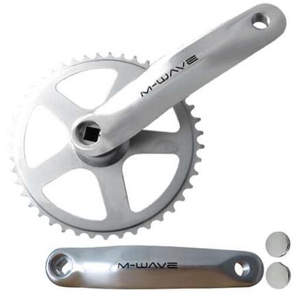 M-WAVE Kurbelsatz 38 Zähne 170 mm Aluminium Stahl 1-fach JIS silber für 1/2" ...